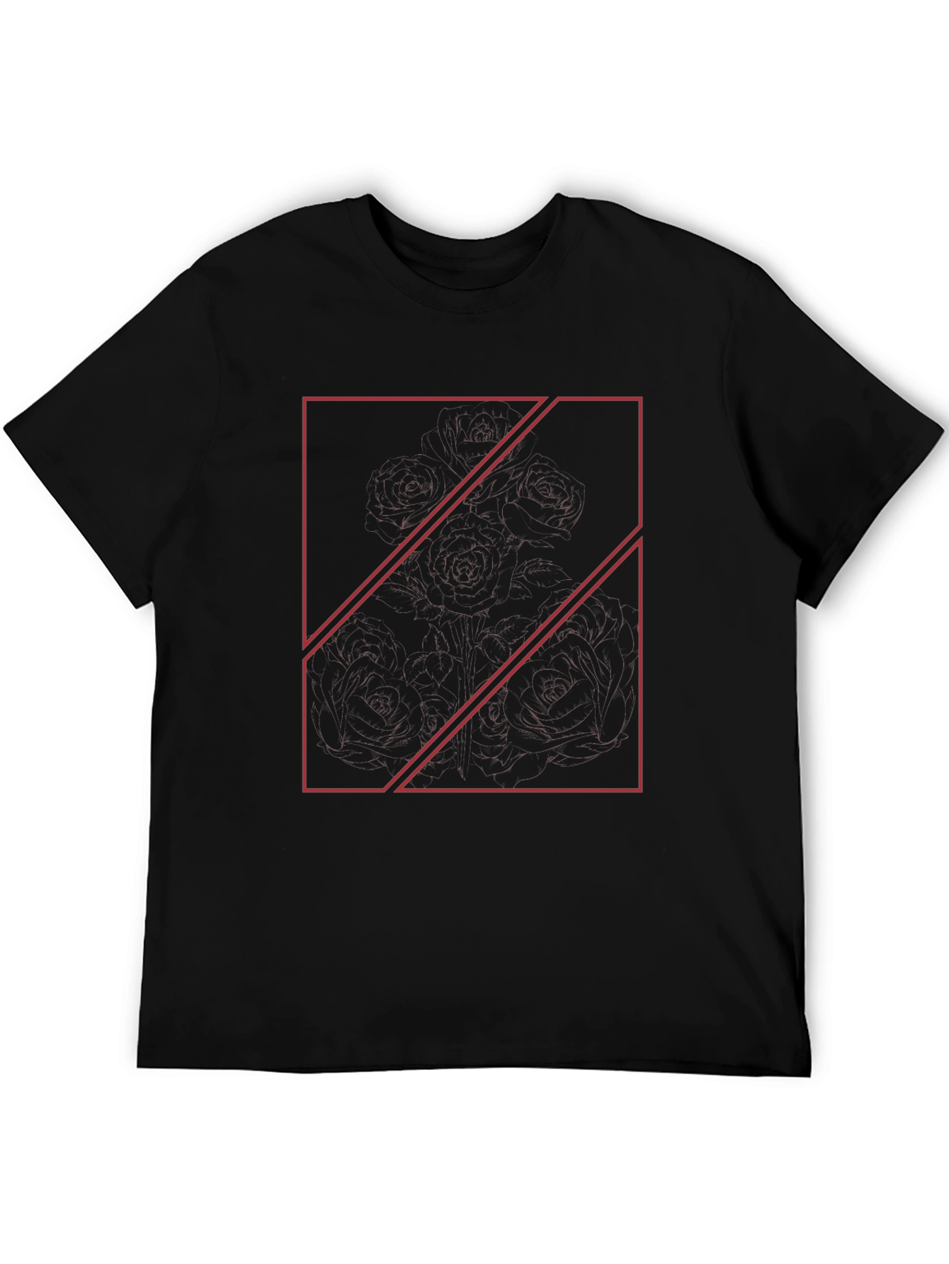 Modern Geometric Print Tee - Black