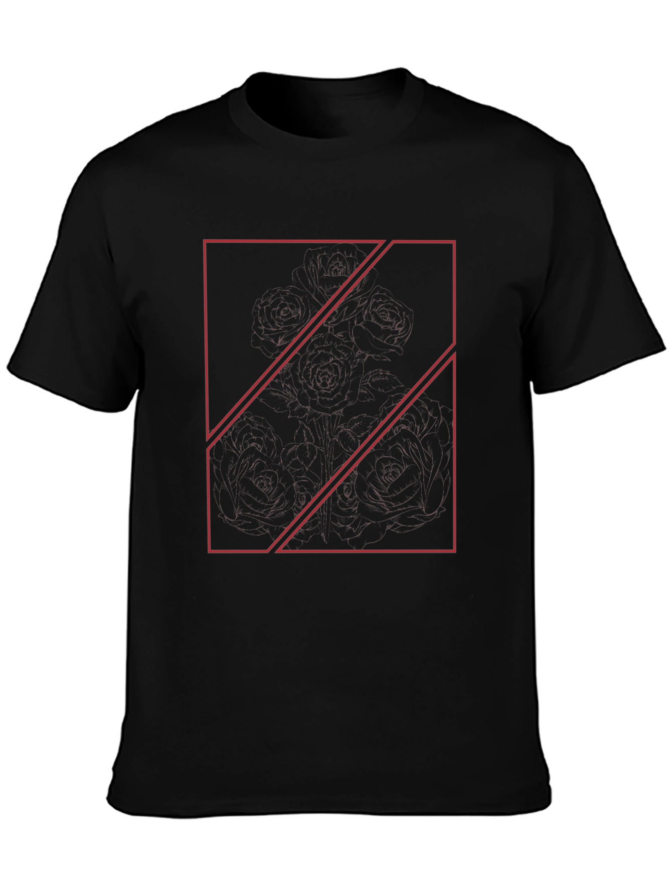 Modern Geometric Print Tee - Black