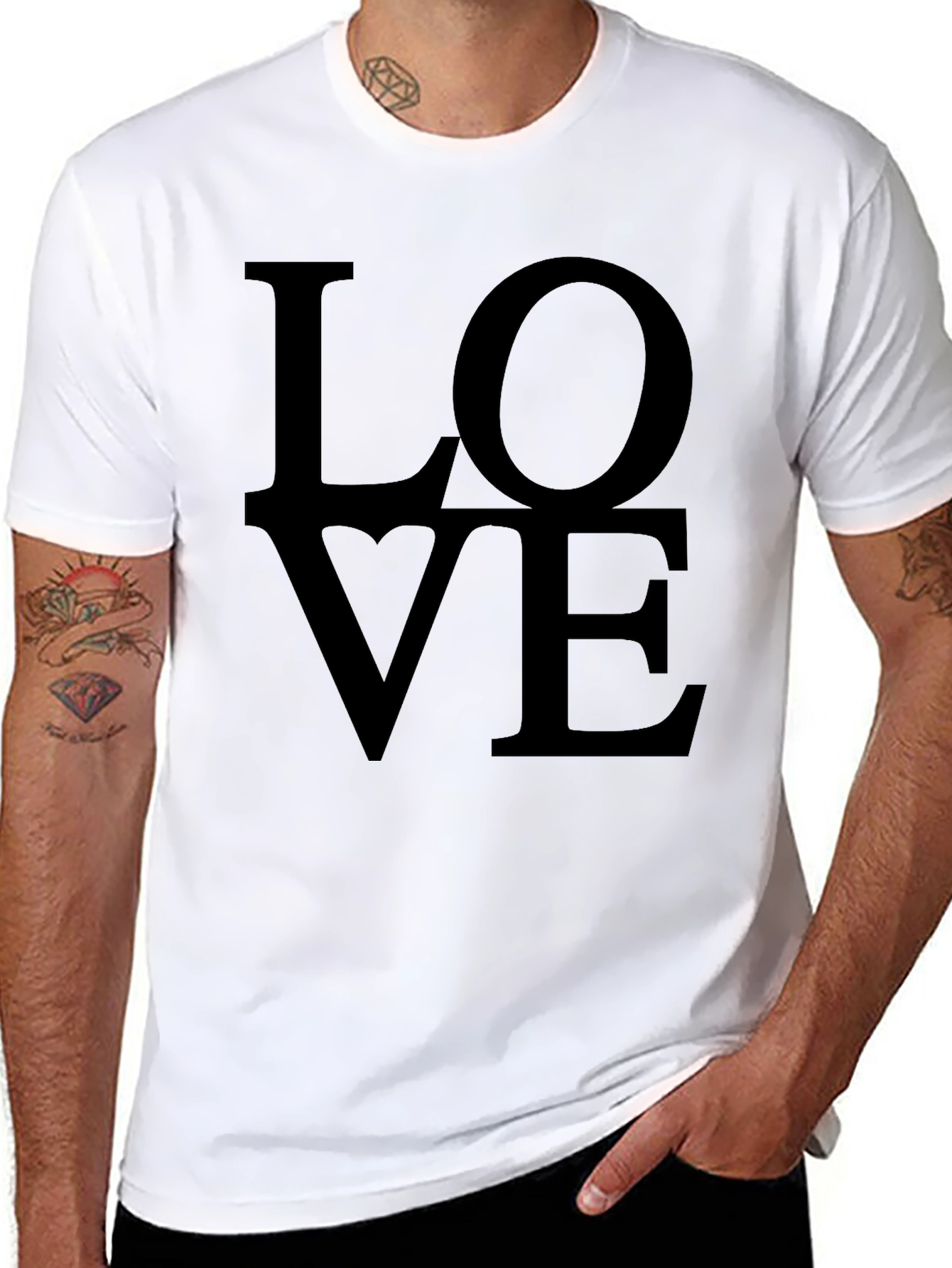 Love Graphic Print Tee - Stylish Black T-Shirt