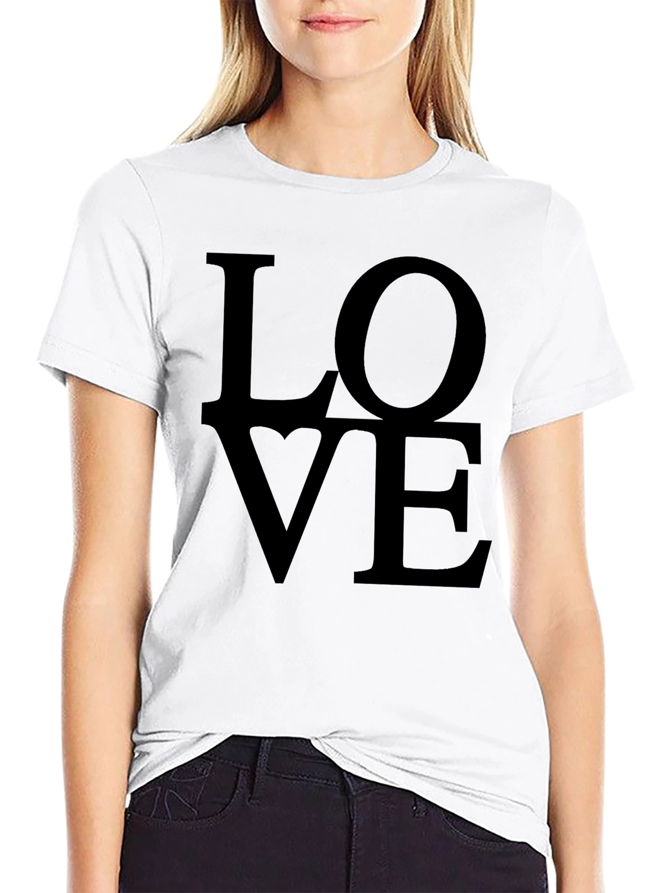 Love Graphic Print Tee - Stylish Black T-Shirt