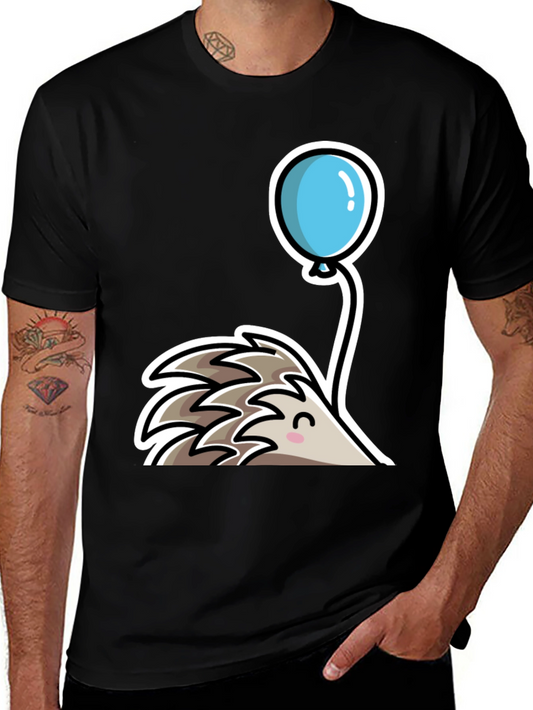 Cute Hedgehog with Balloon T-Shirt - Whimsical Design