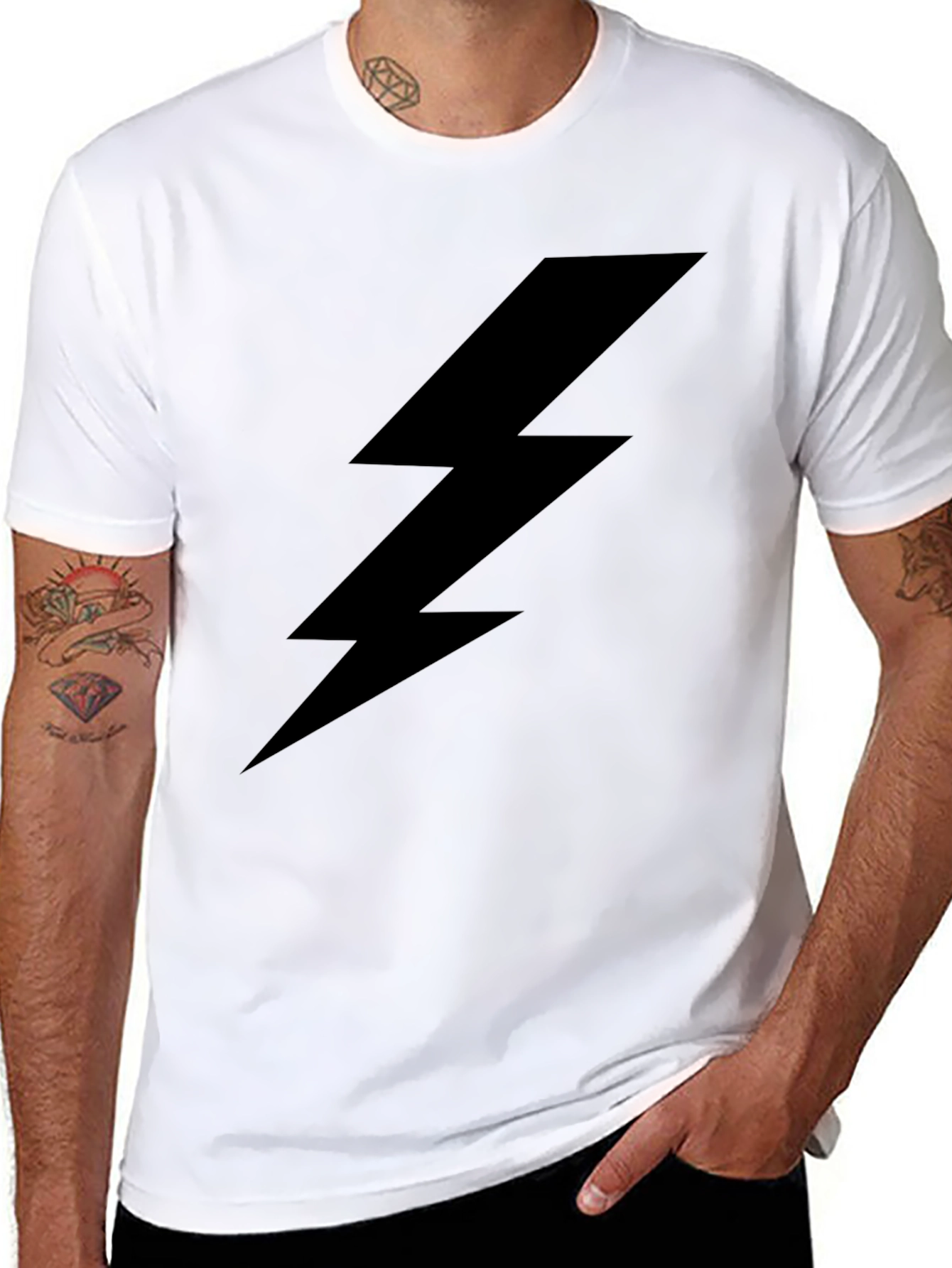 Lightning Bolt Graphic Tee - Black