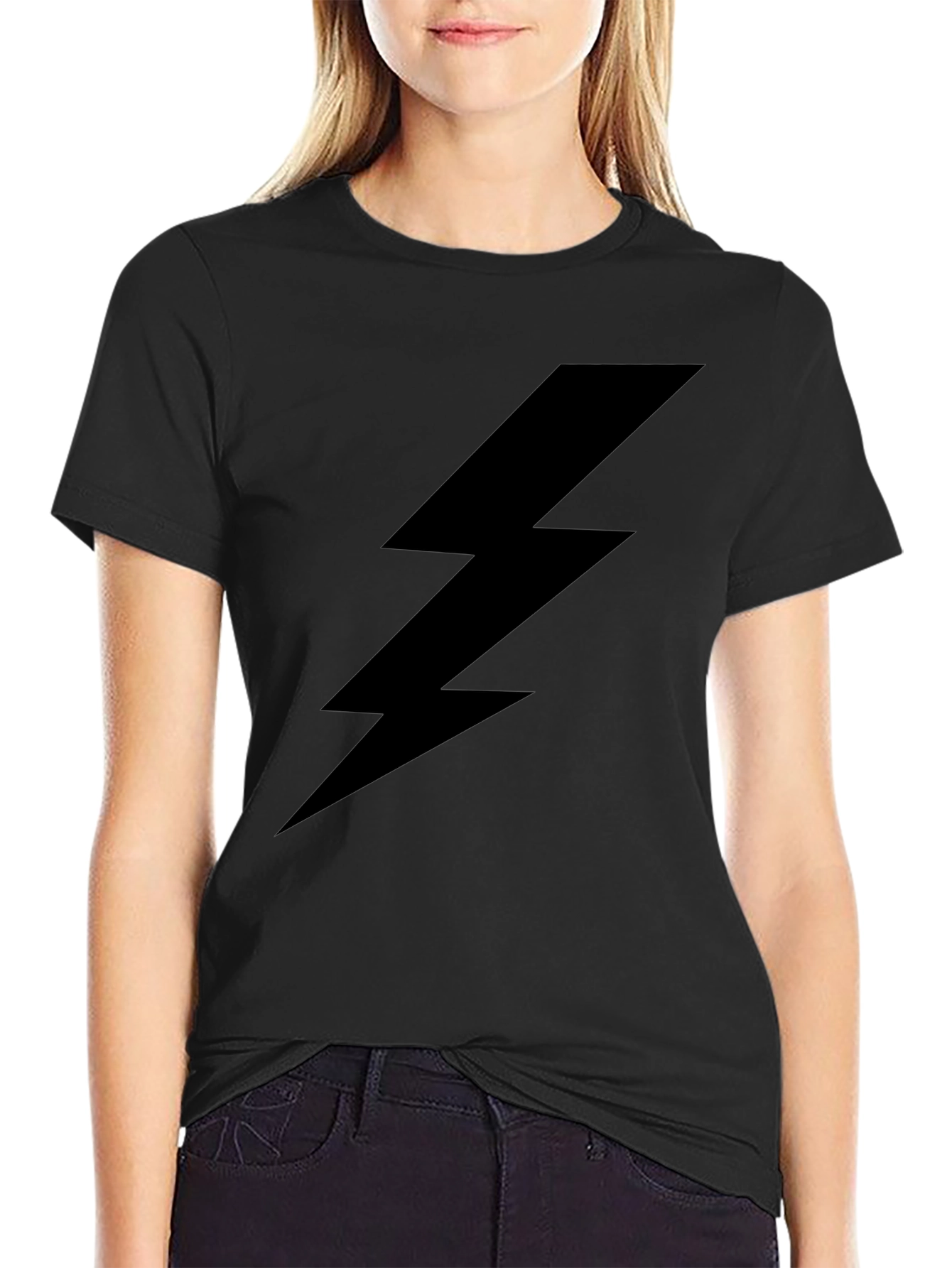 Lightning Bolt Graphic Tee - Black