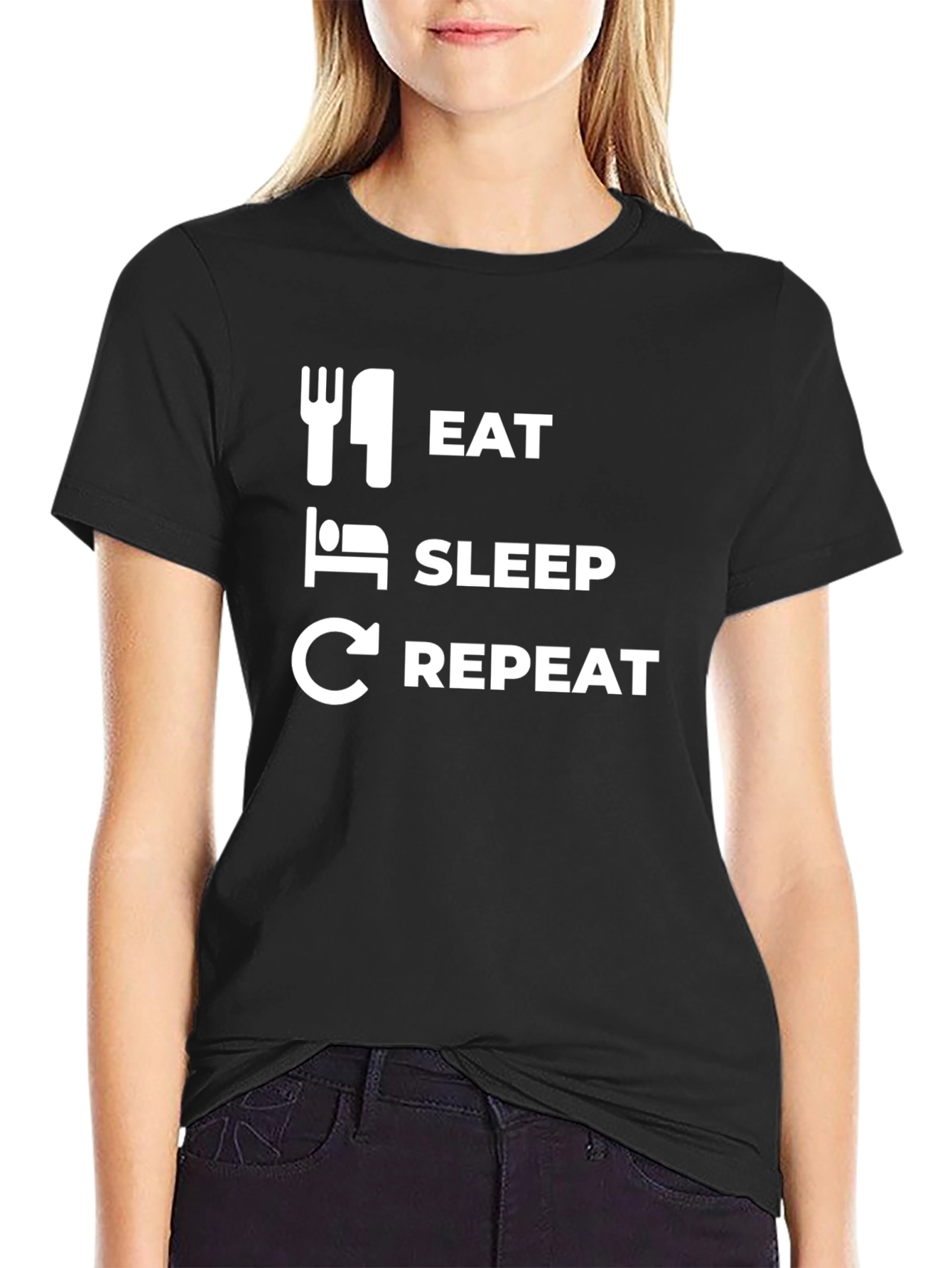 Eat Sleep Repeat Graphic Tee - Casual Comfort