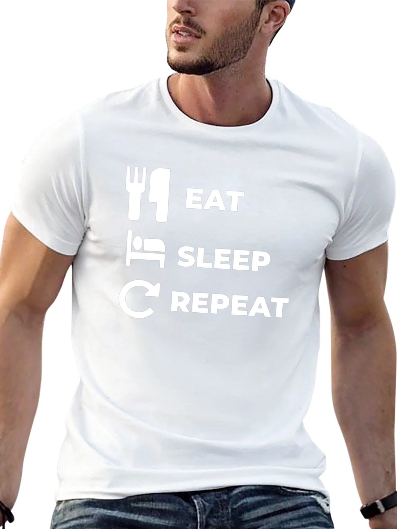 Eat Sleep Repeat Graphic Tee - Casual Comfort