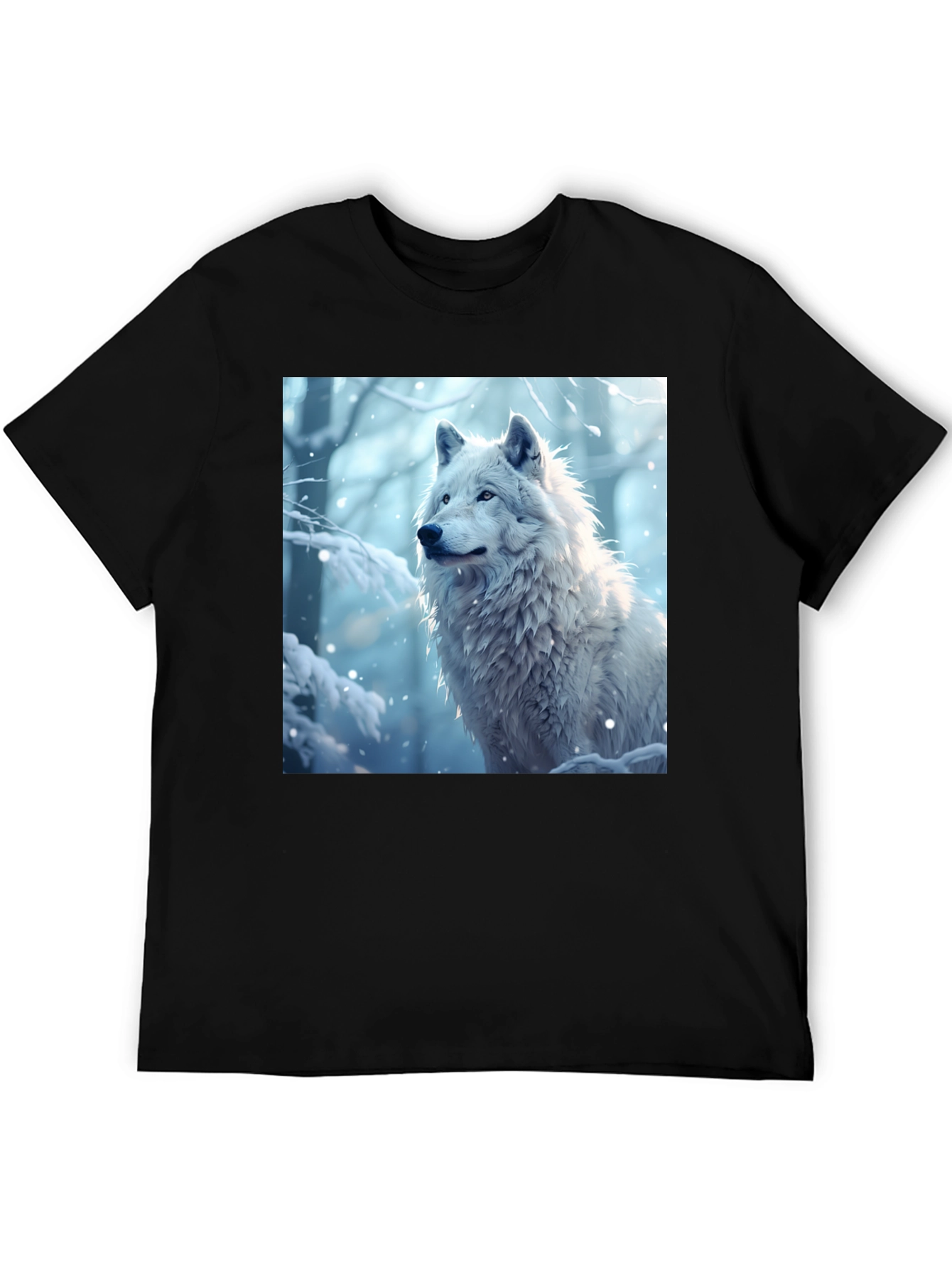 Wolf Graphic Tee - Winter Scene Black T-Shirt