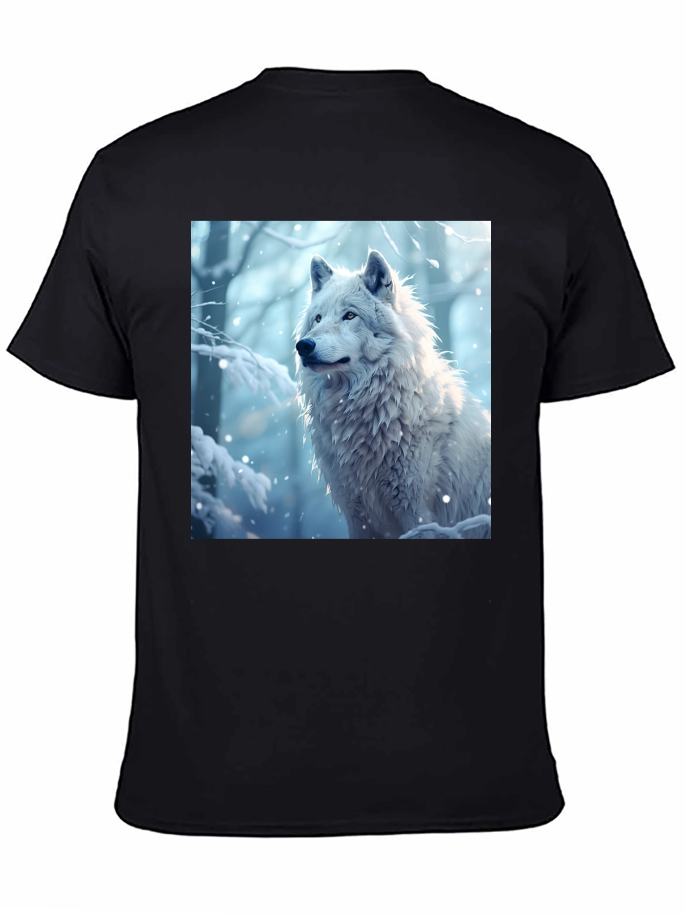 Wolf Graphic Tee - Winter Scene Black T-Shirt