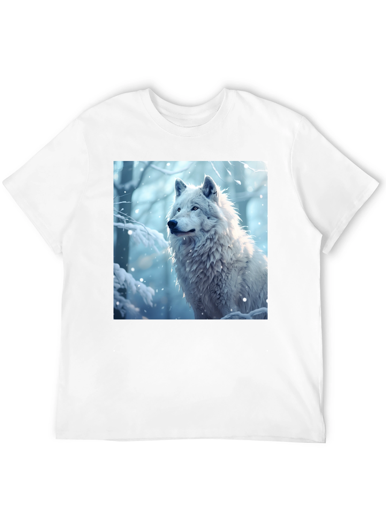 Wolf Graphic Tee - Winter Scene Black T-Shirt