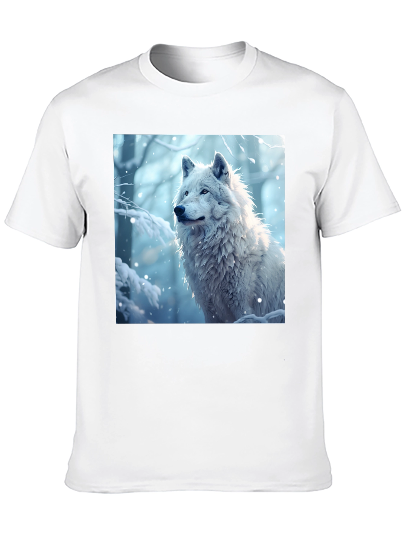 Wolf Graphic Tee - Winter Scene Black T-Shirt
