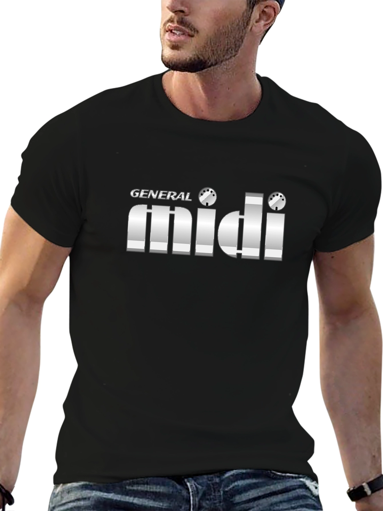 General MIDI Black T-Shirt - Music Producer Apparel