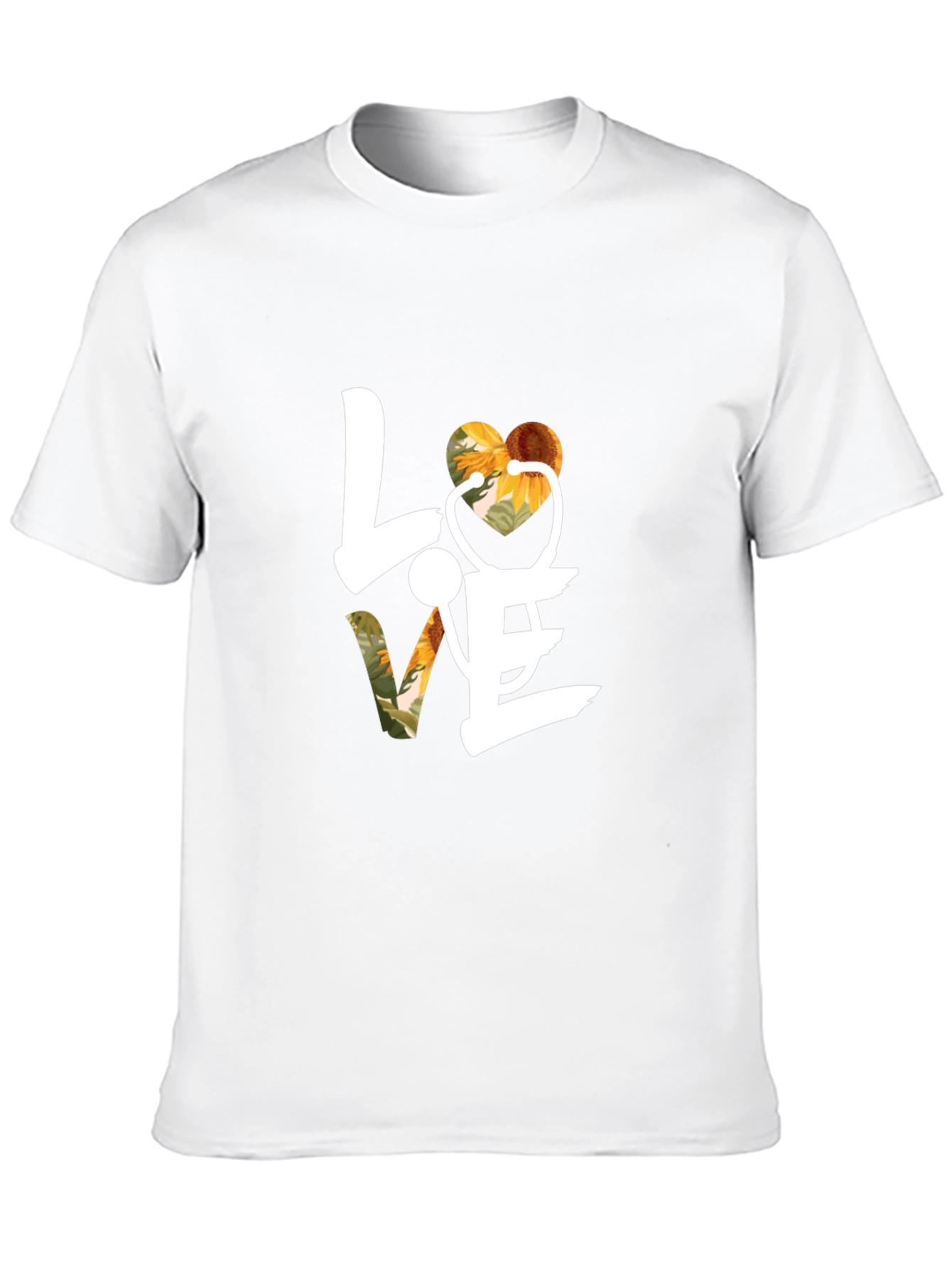 Love Sunflower Stethoscope Graphic T-Shirt