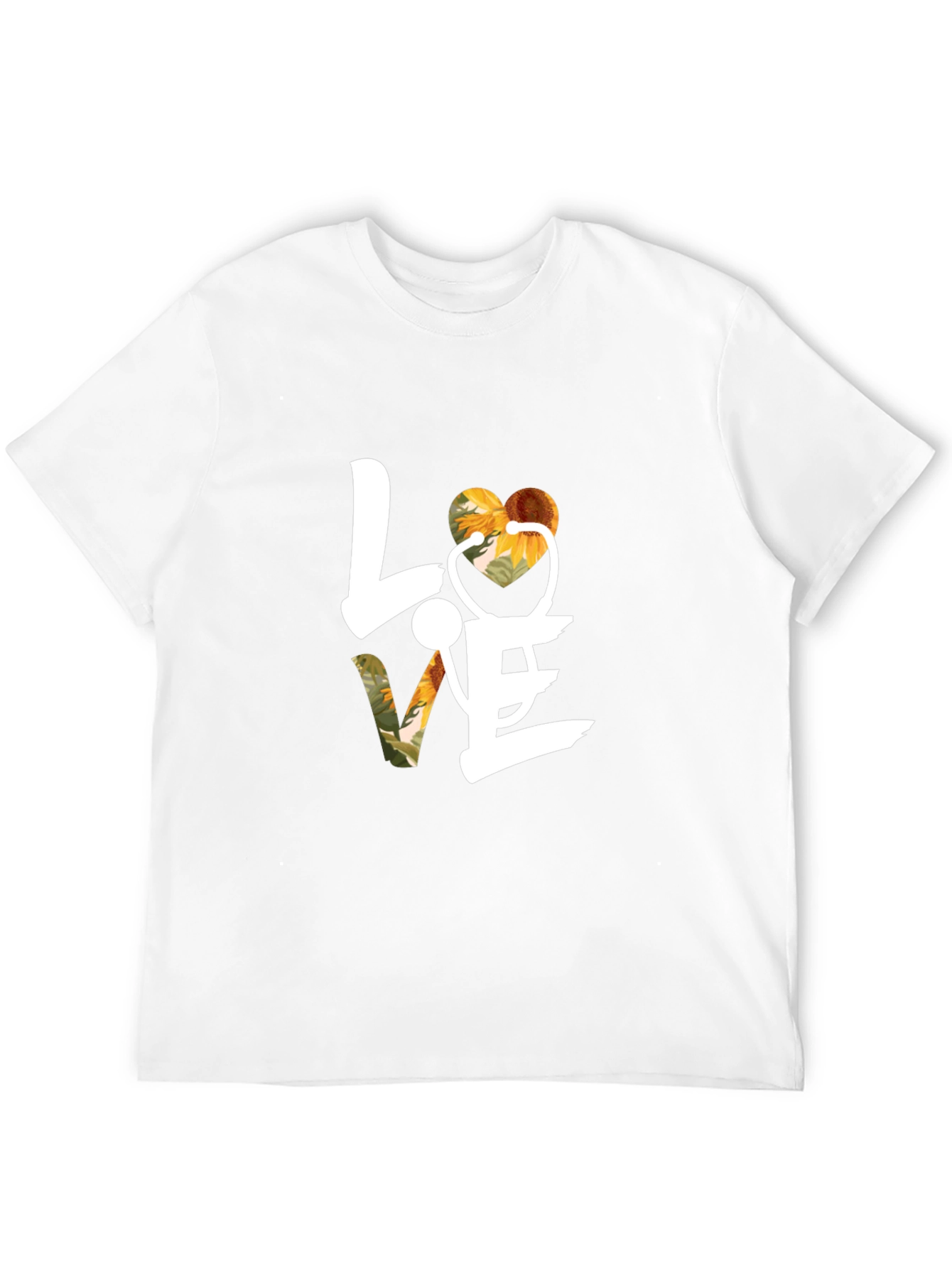Love Sunflower Stethoscope Graphic T-Shirt
