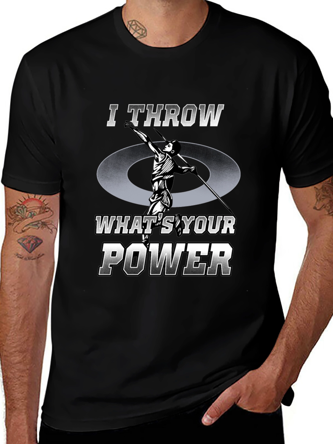 I Throw Whats Your Power T-Shirt - Athletic Tee