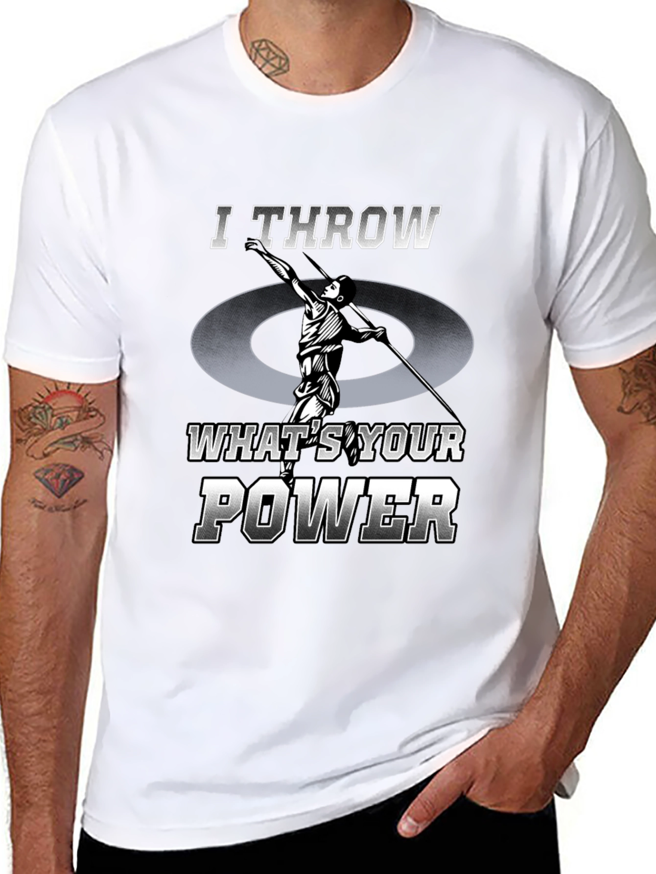 I Throw Whats Your Power T-Shirt - Athletic Tee