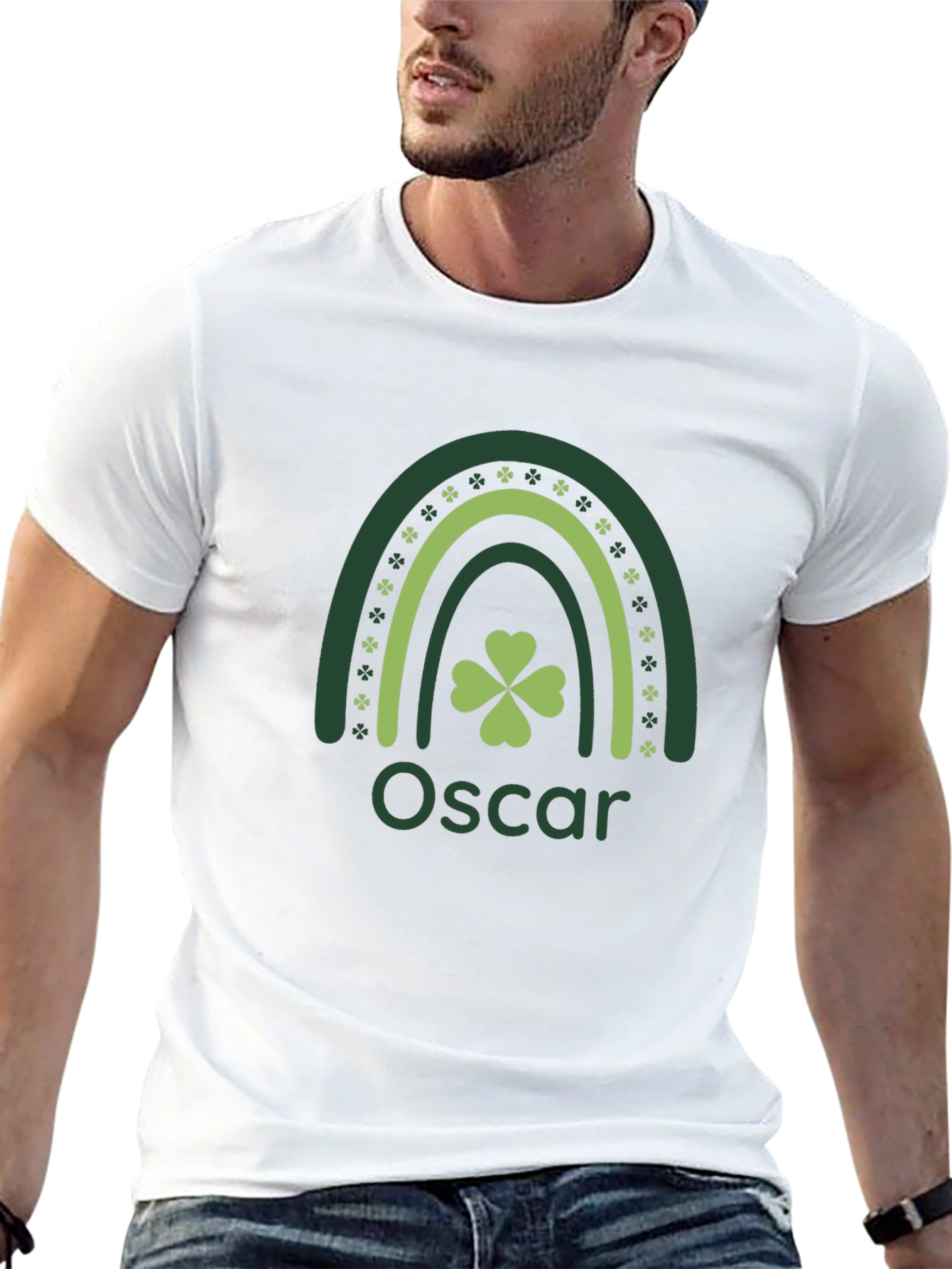 Oscar St. Patricks Day Rainbow Shamrock T-Shirt