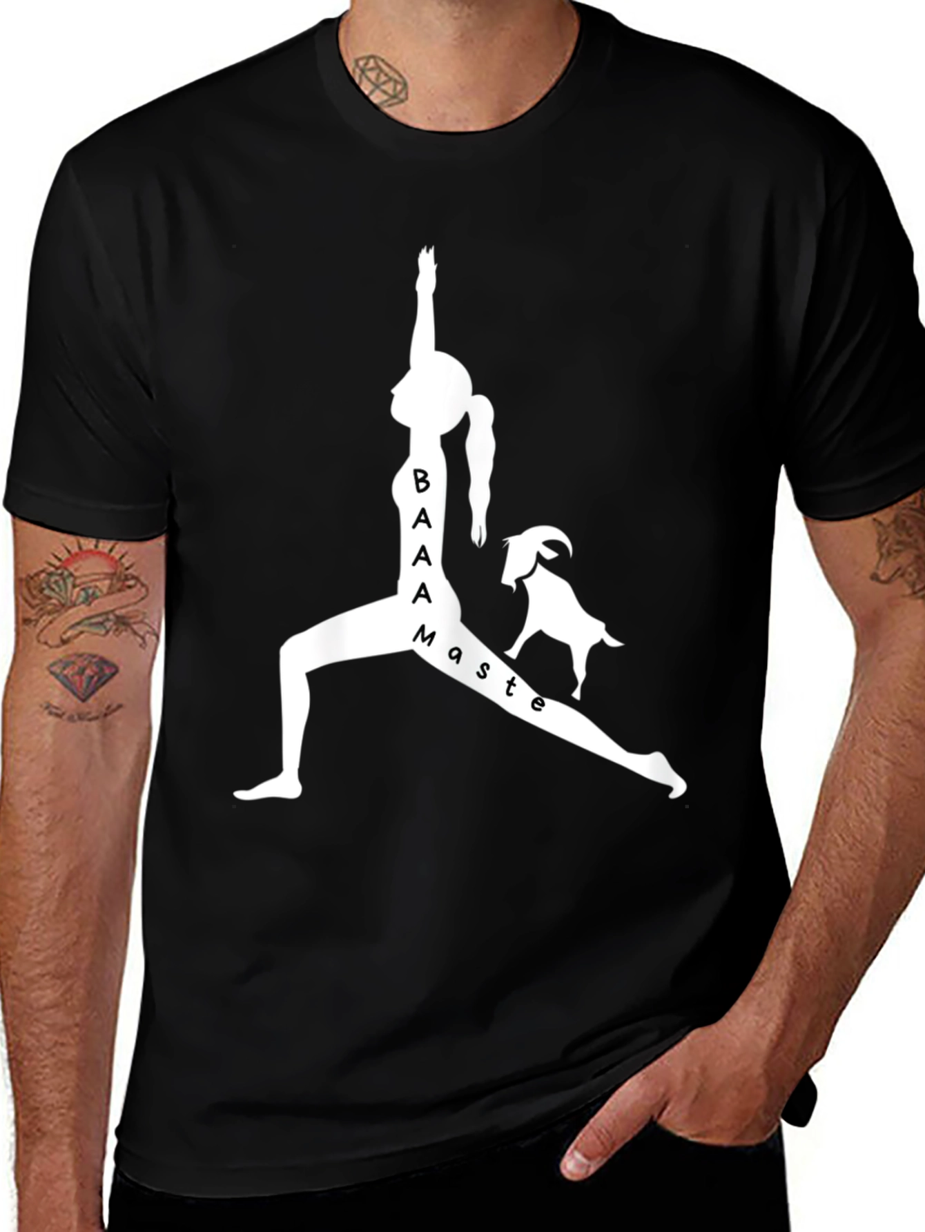 Yoga Goat BAaAmaste Black Graphic Tee