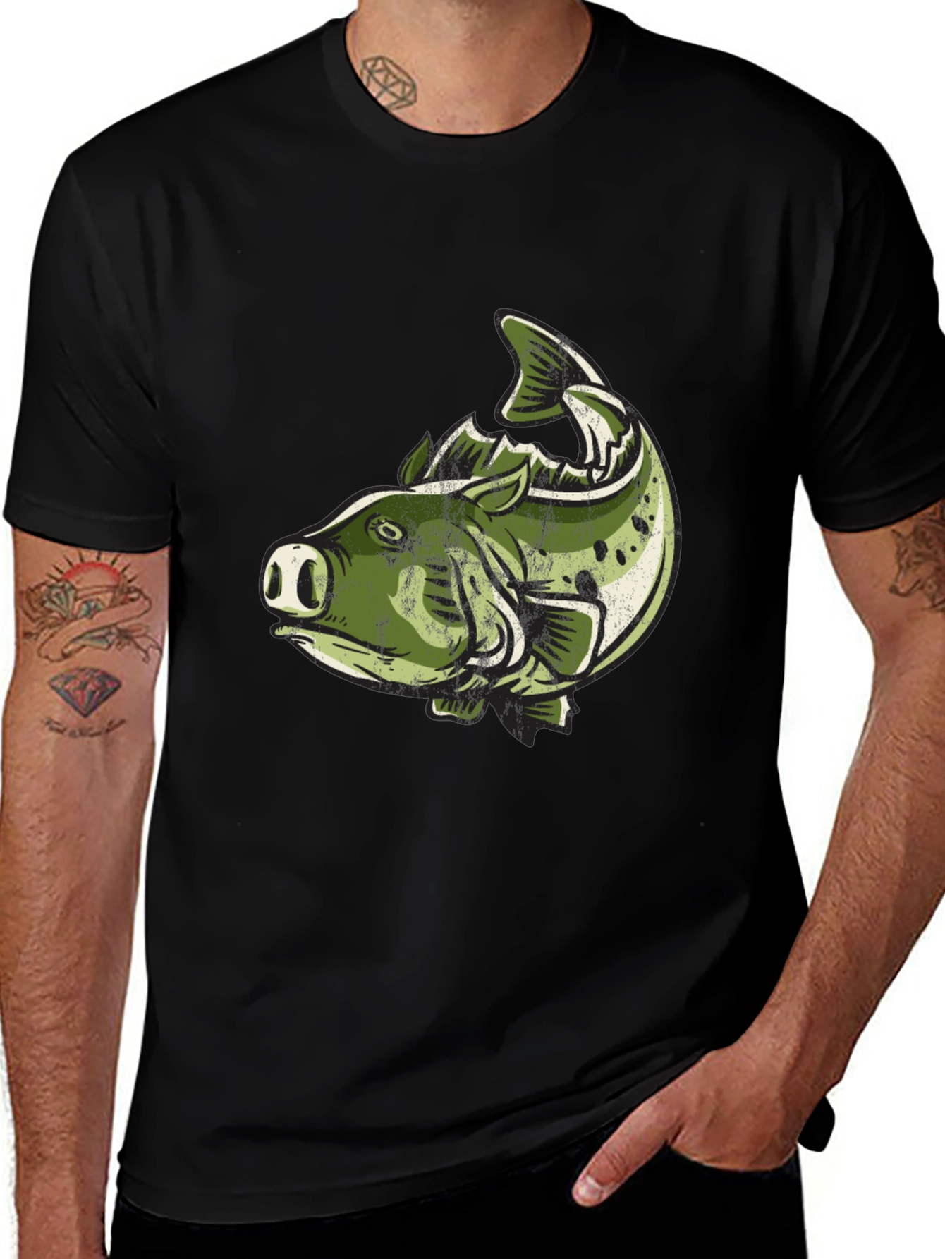 Pig Fish Graphic Tee - Unique Design
