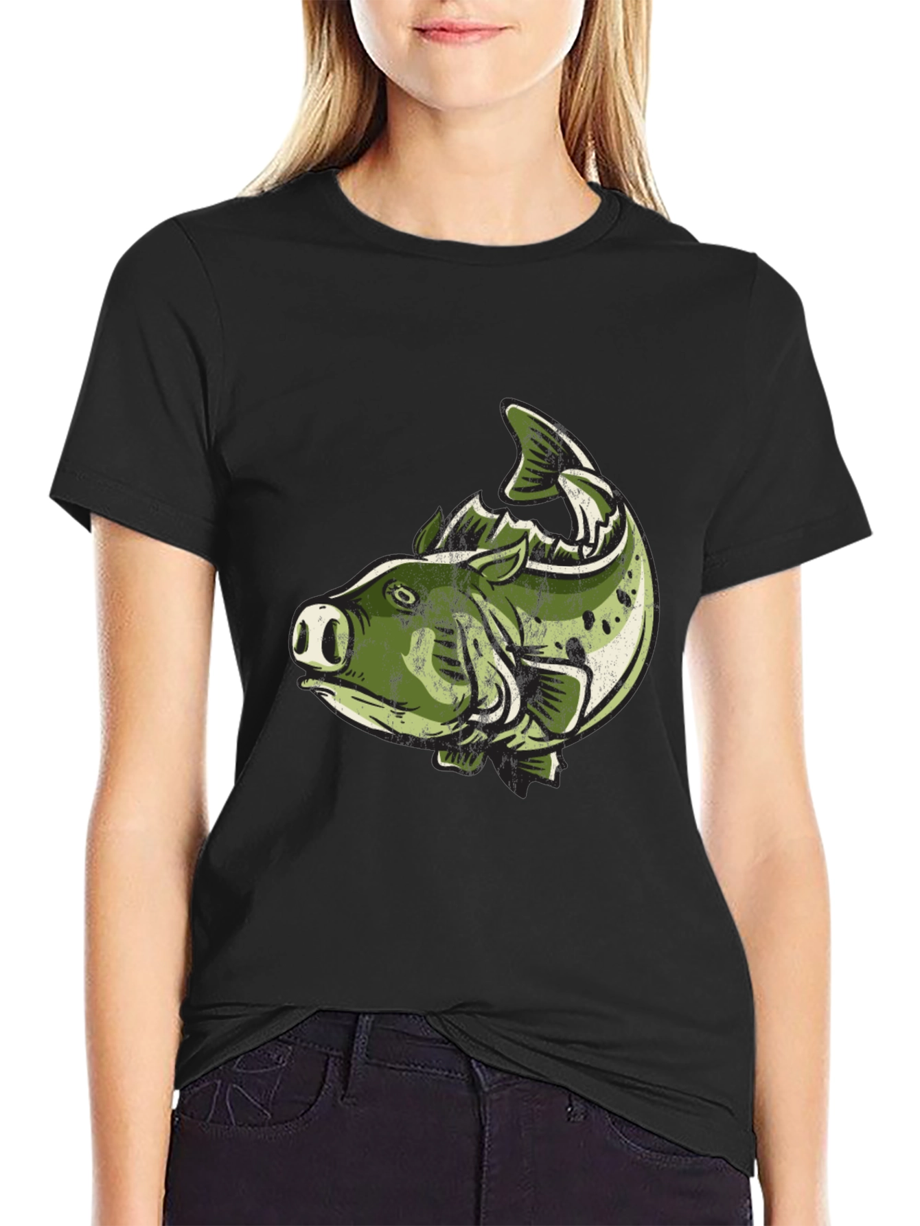 Pig Fish Graphic Tee - Unique Design