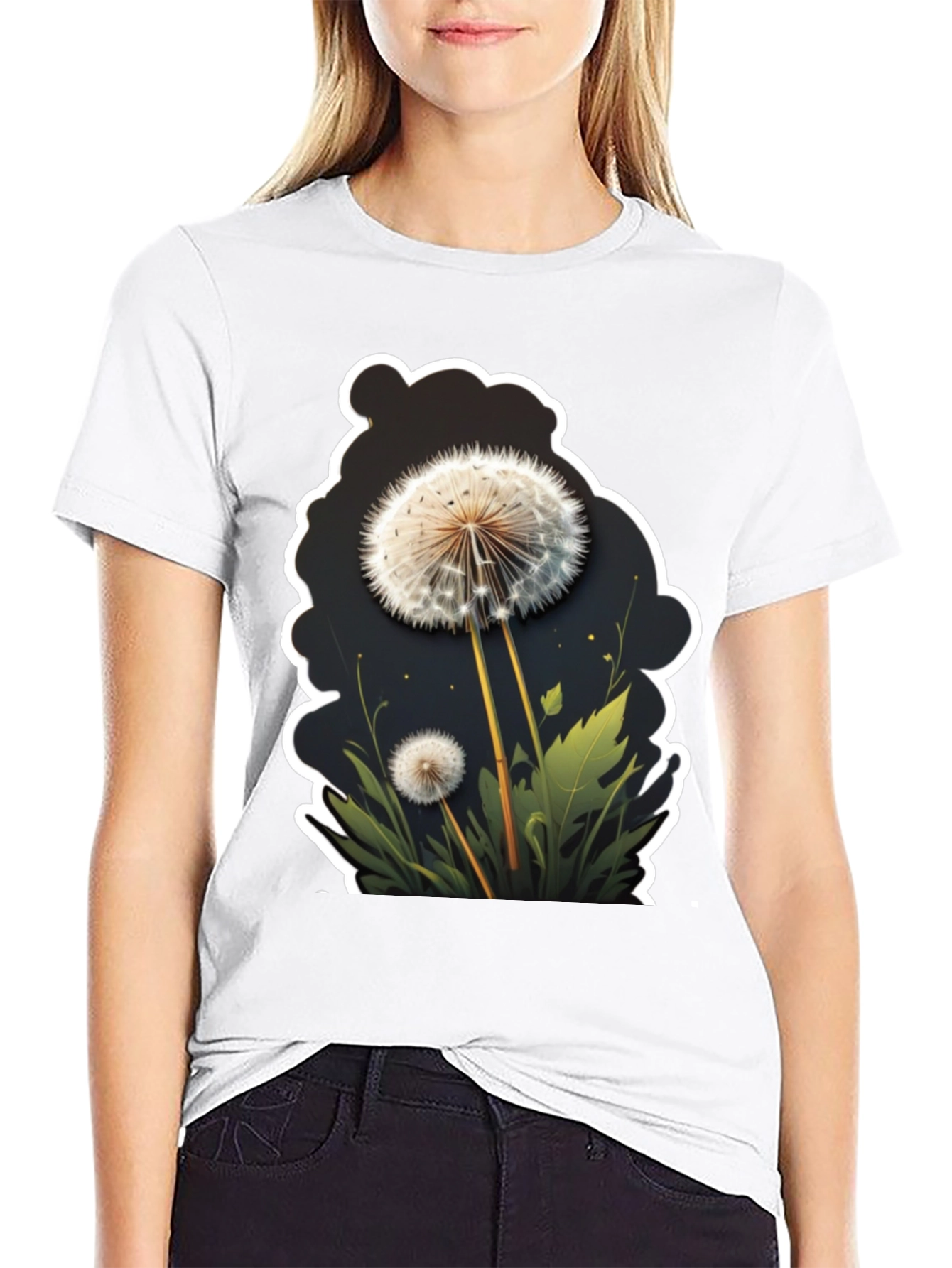 Dandelion Graphic Black T-Shirt