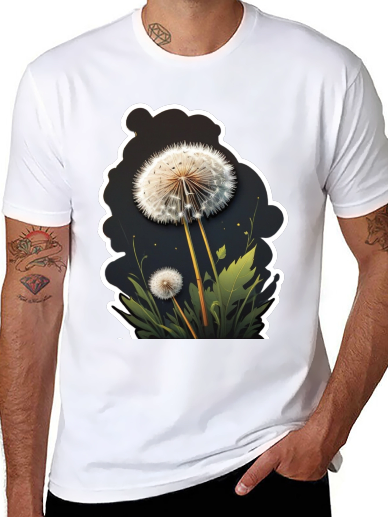 Dandelion Graphic Black T-Shirt