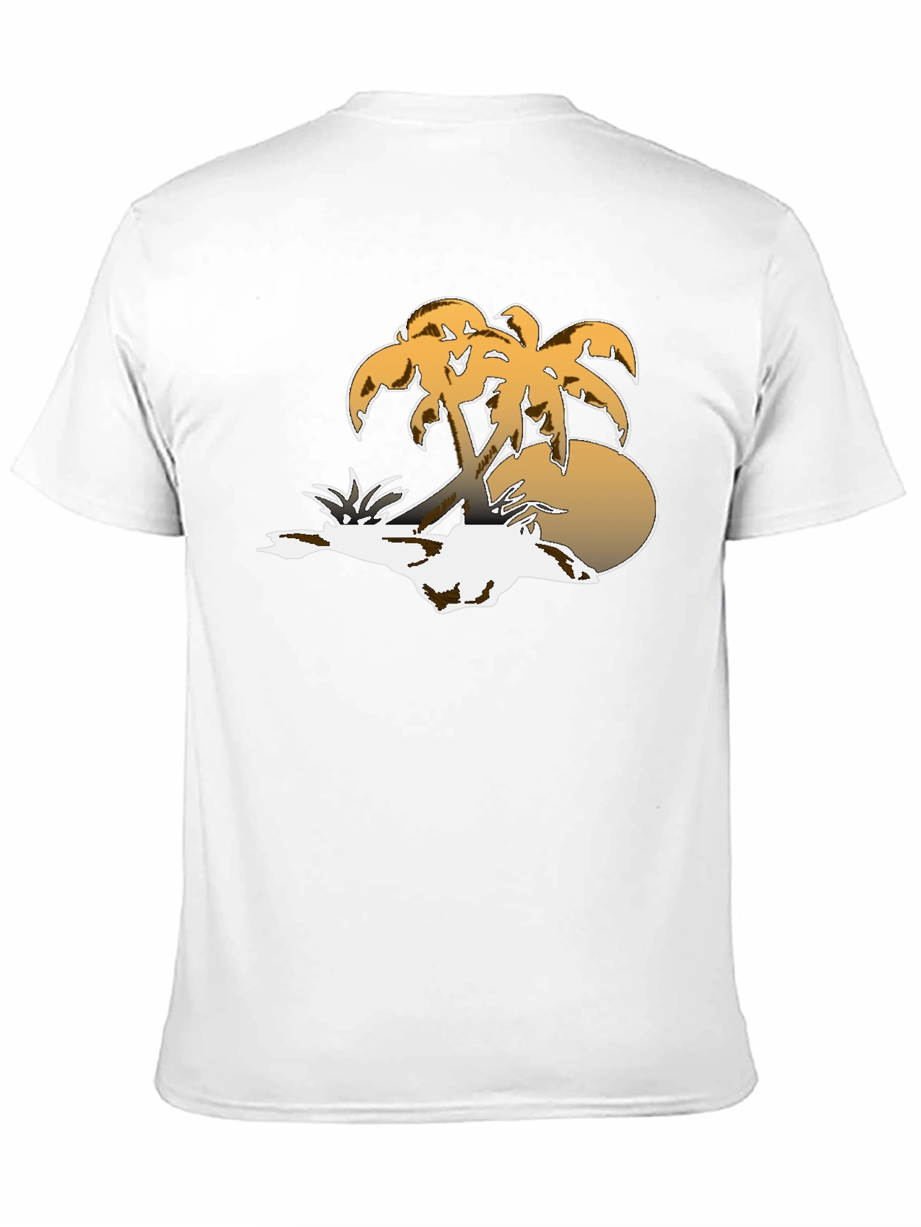 Tropical Palm Tree Sunset Graphic Tee - Black