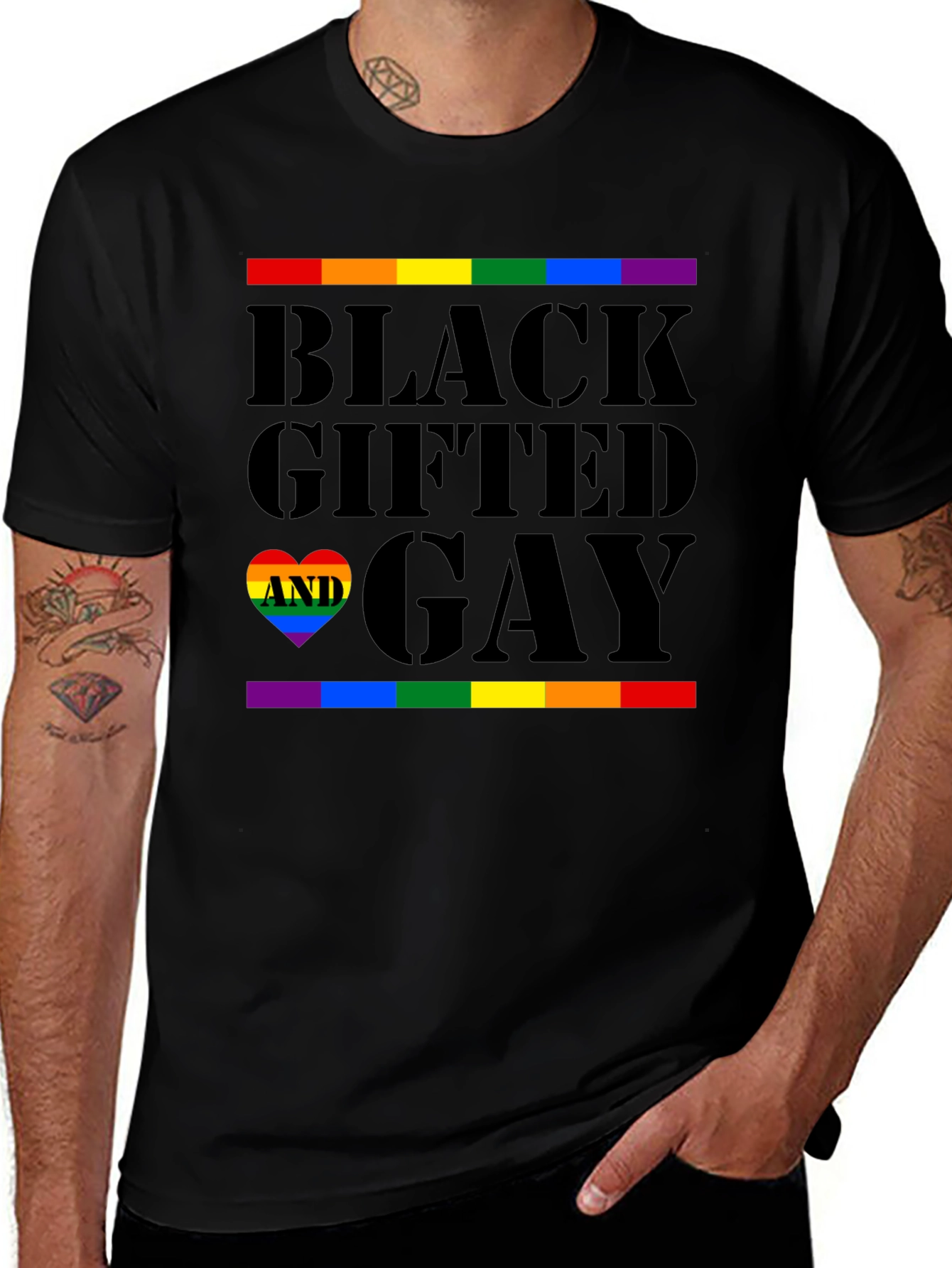 Black Gifted and Gay Pride T-Shirt
