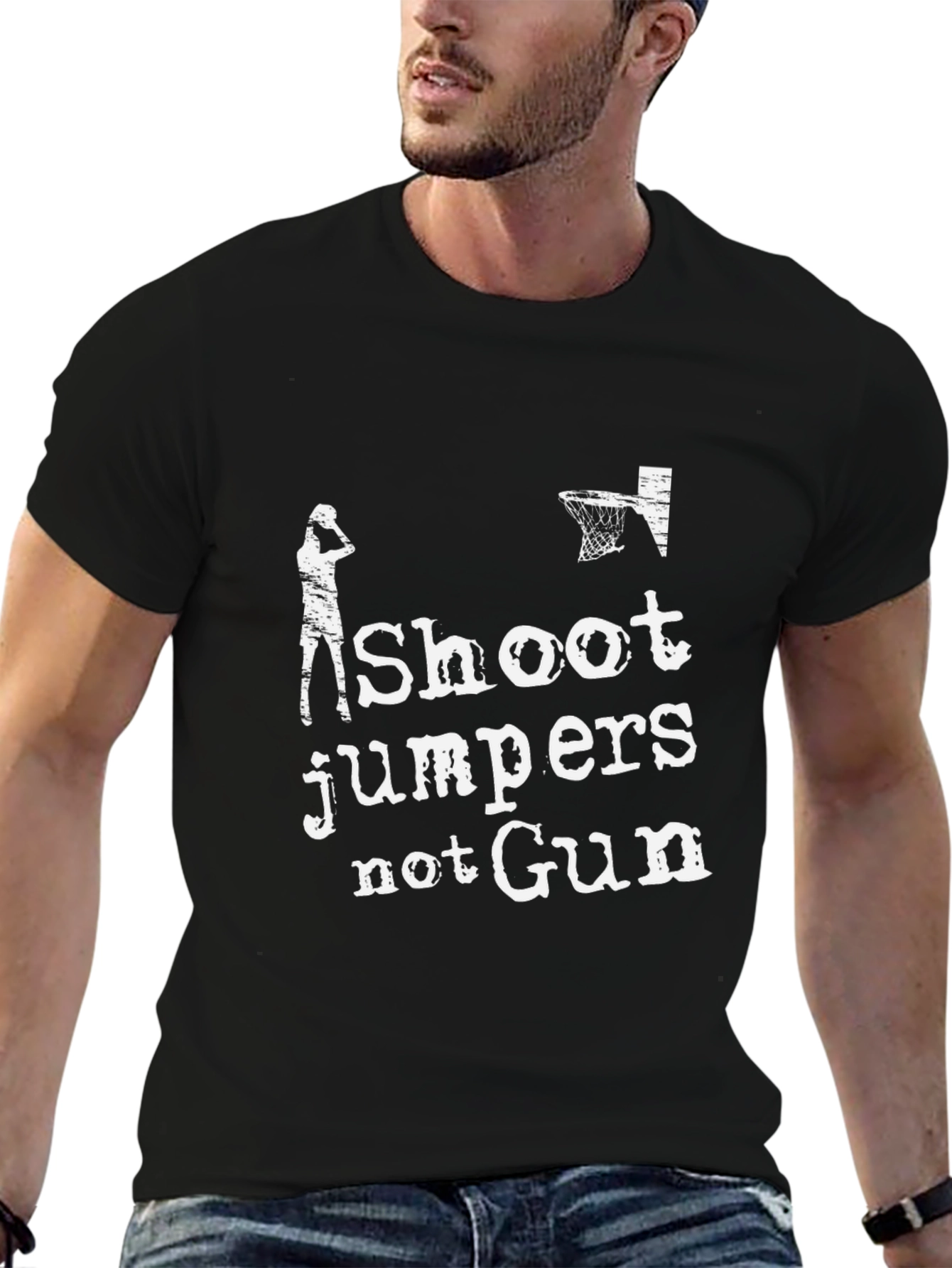 Shoot Jumpers Not Guns Graphic T-Shirt