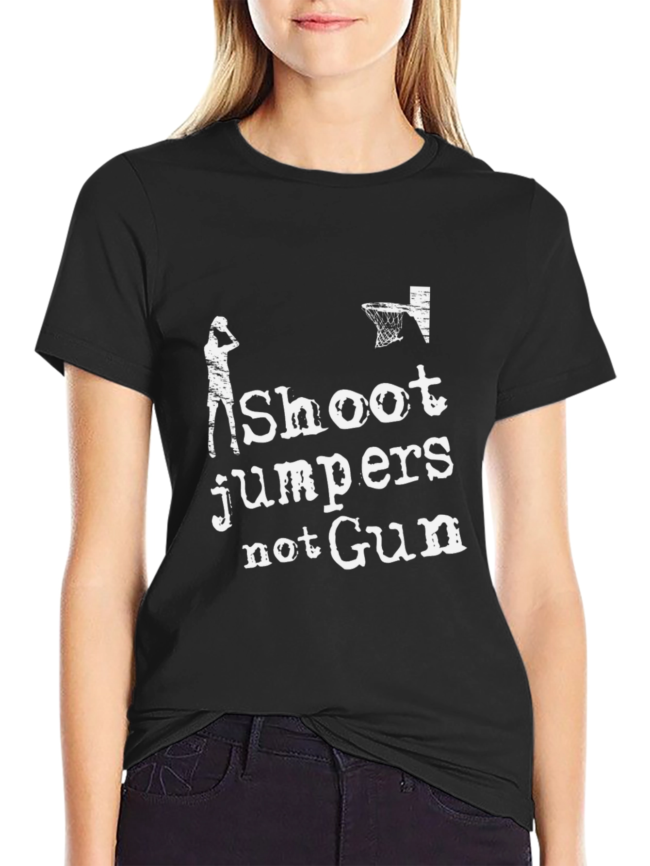 Shoot Jumpers Not Guns Graphic T-Shirt