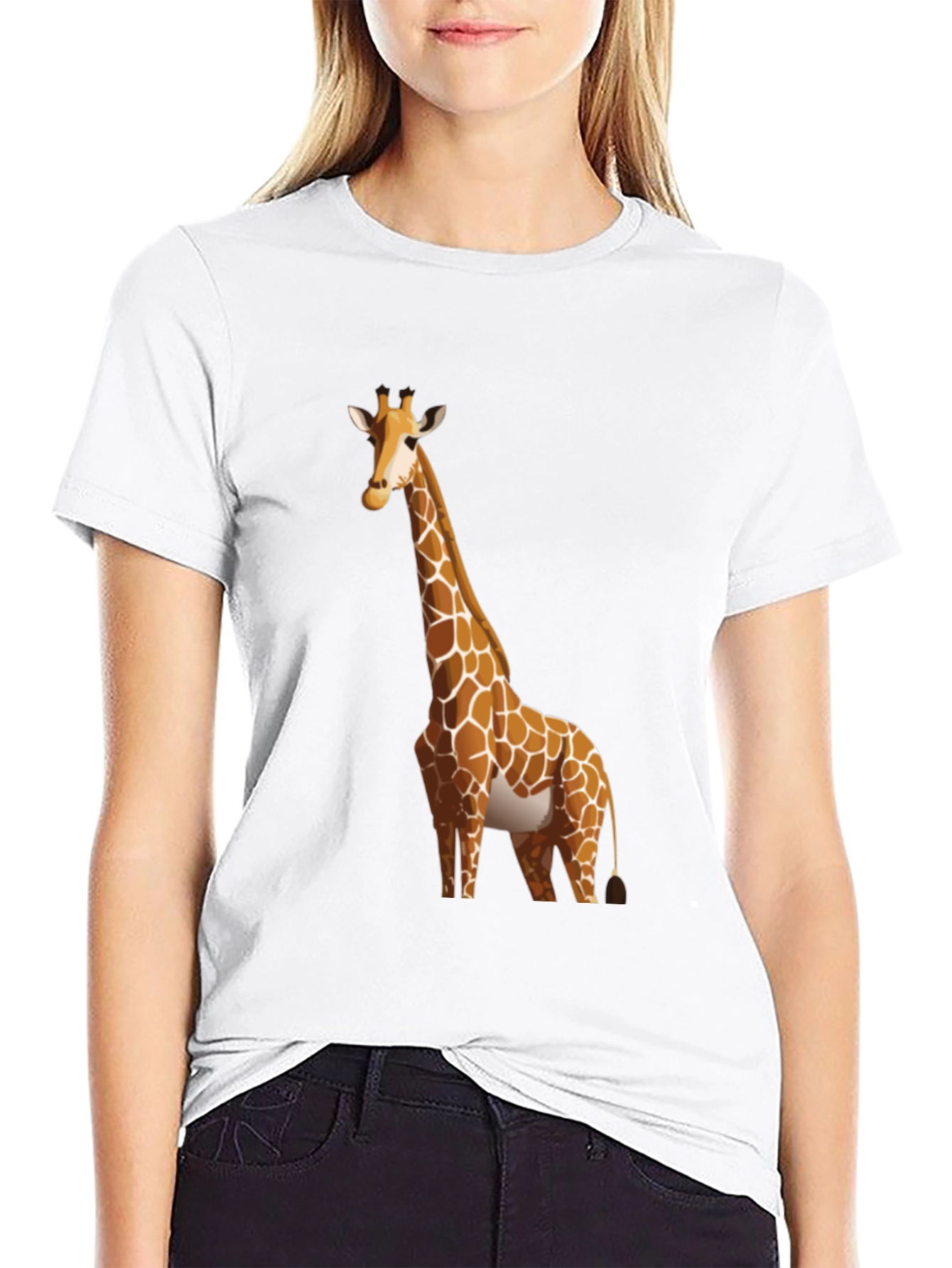 Giraffe Graphic Black T-Shirt