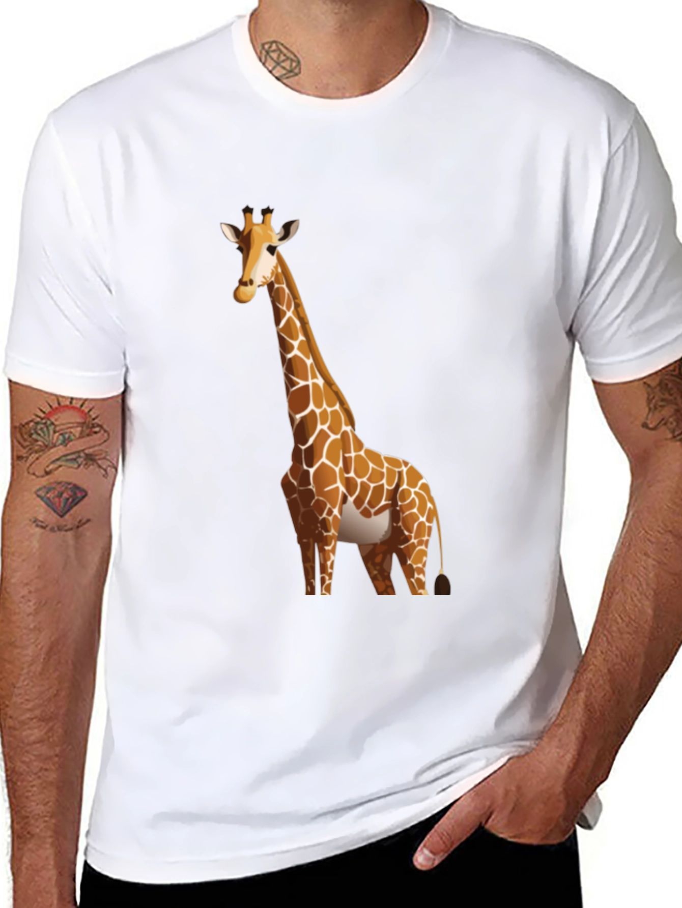 Giraffe Graphic Black T-Shirt