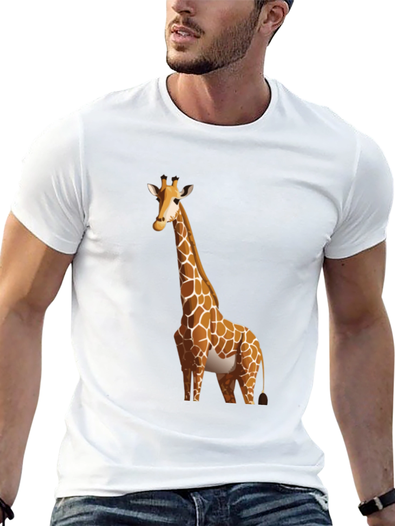 Giraffe Graphic Black T-Shirt