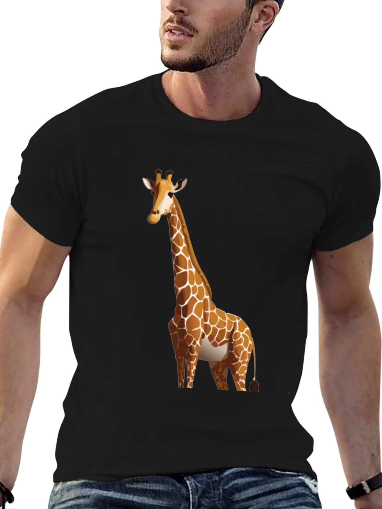 Giraffe Graphic Black T-Shirt