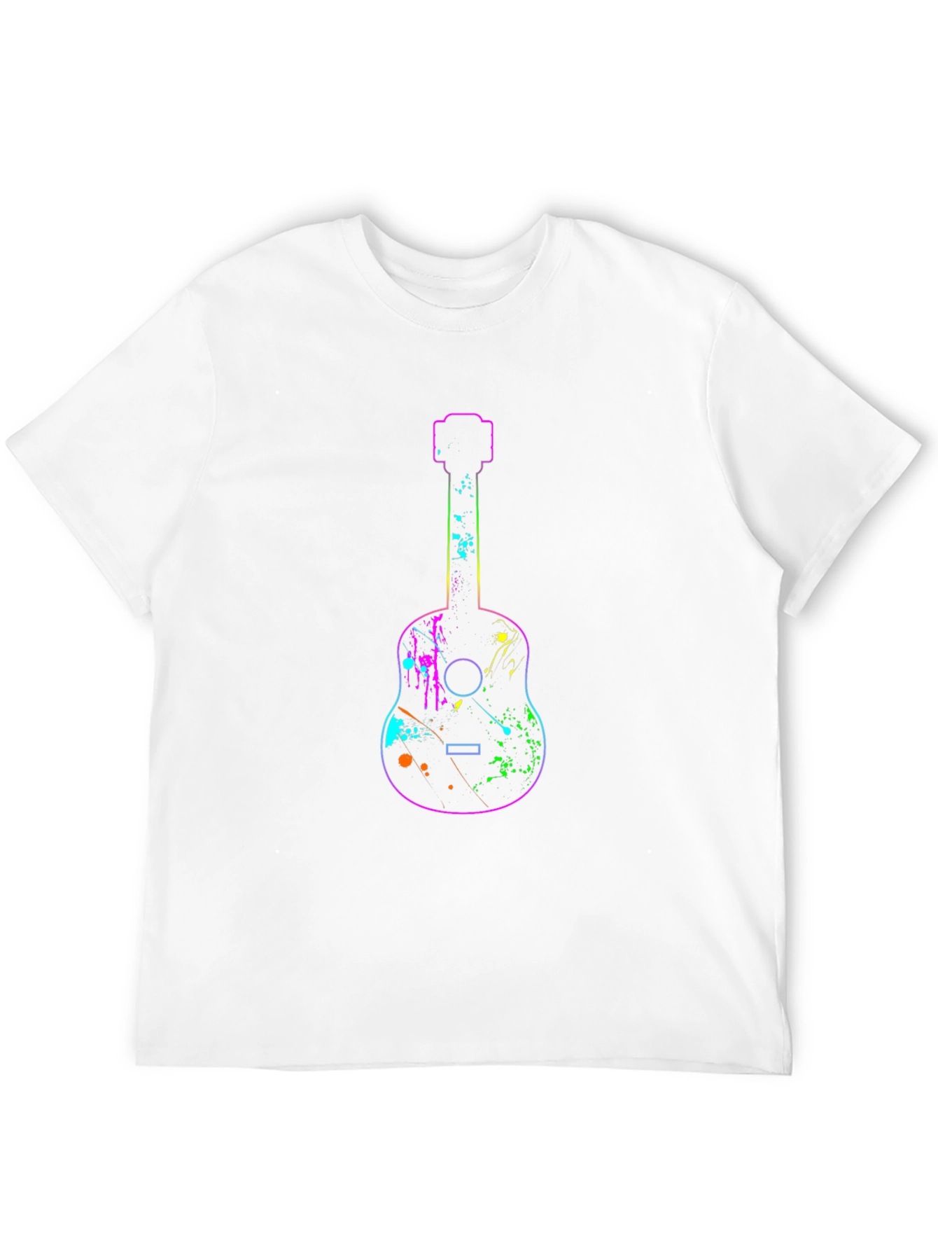 Neon Guitar Graphic Tee - Mens Black T-Shirt