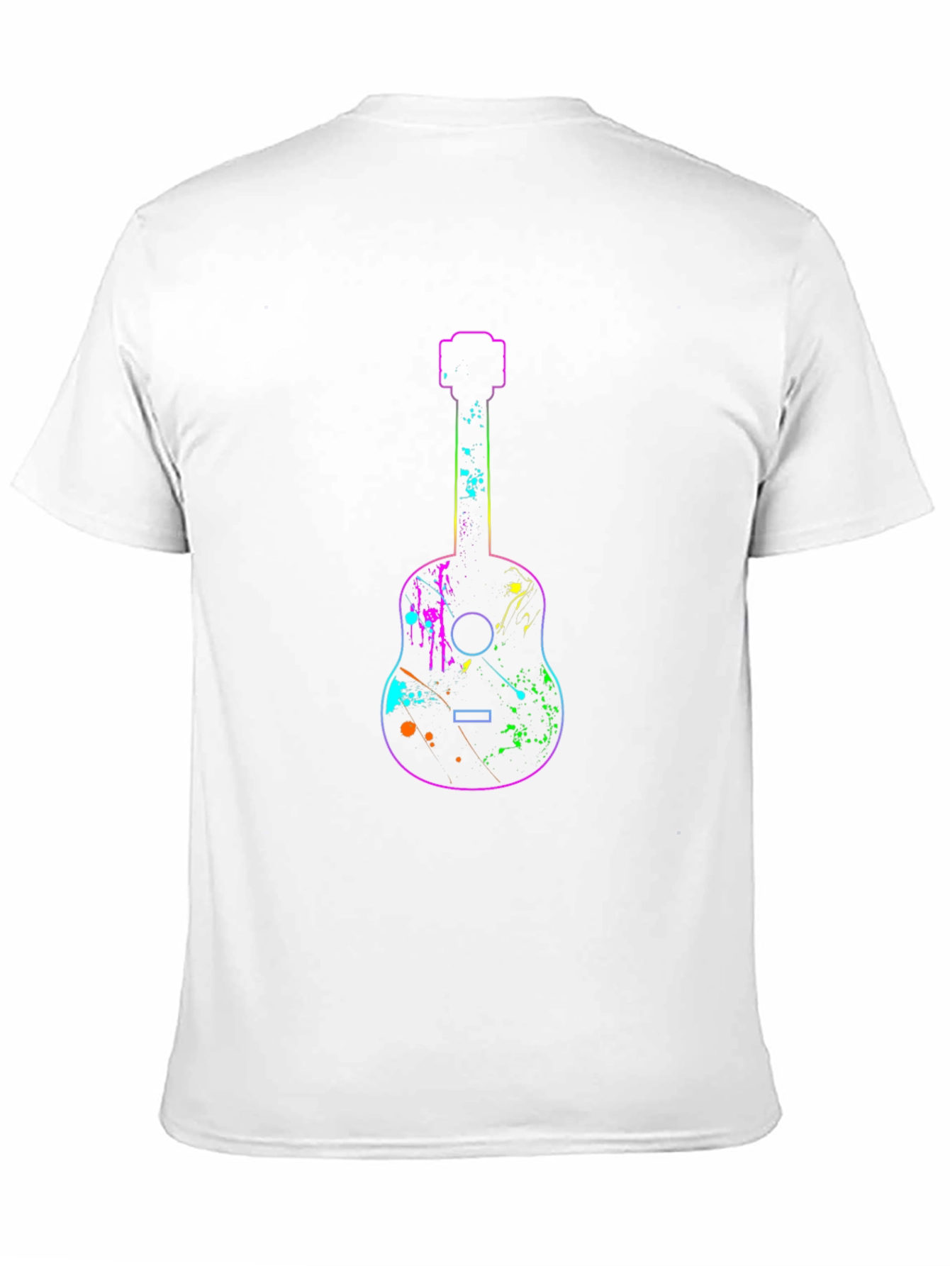 Neon Guitar Graphic Tee - Mens Black T-Shirt