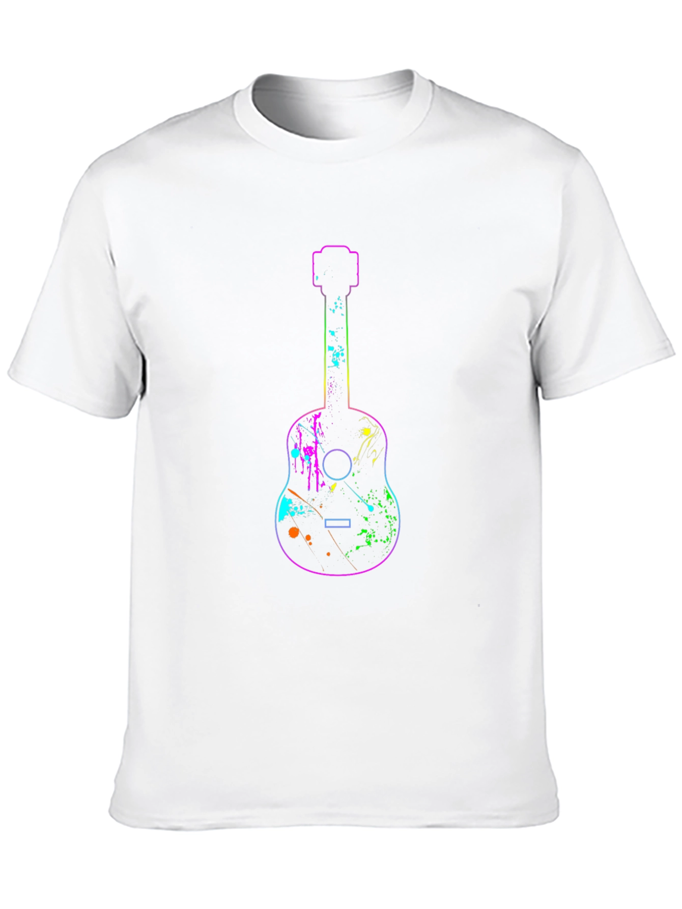 Neon Guitar Graphic Tee - Mens Black T-Shirt