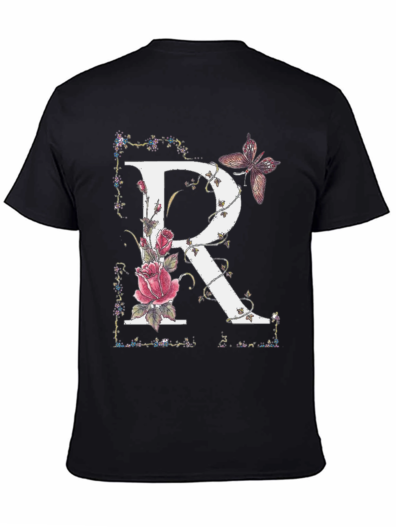 Floral Letter R Graphic Tee - Unisex