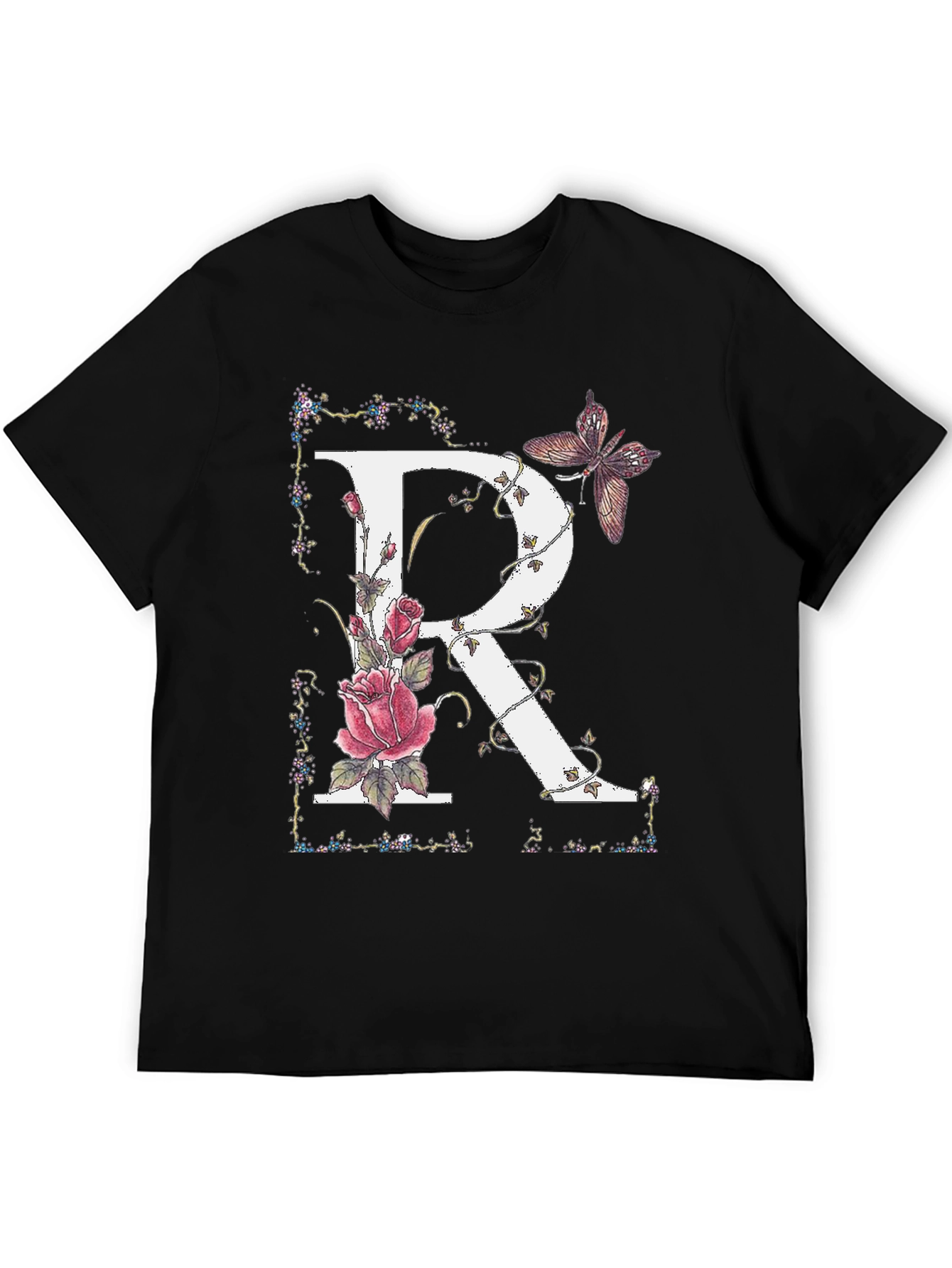 Floral Letter R Graphic Tee - Unisex