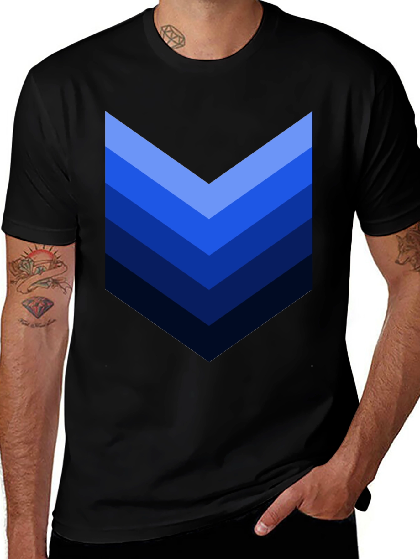 Mens Chevron Graphic Tee - Stylish Comfort