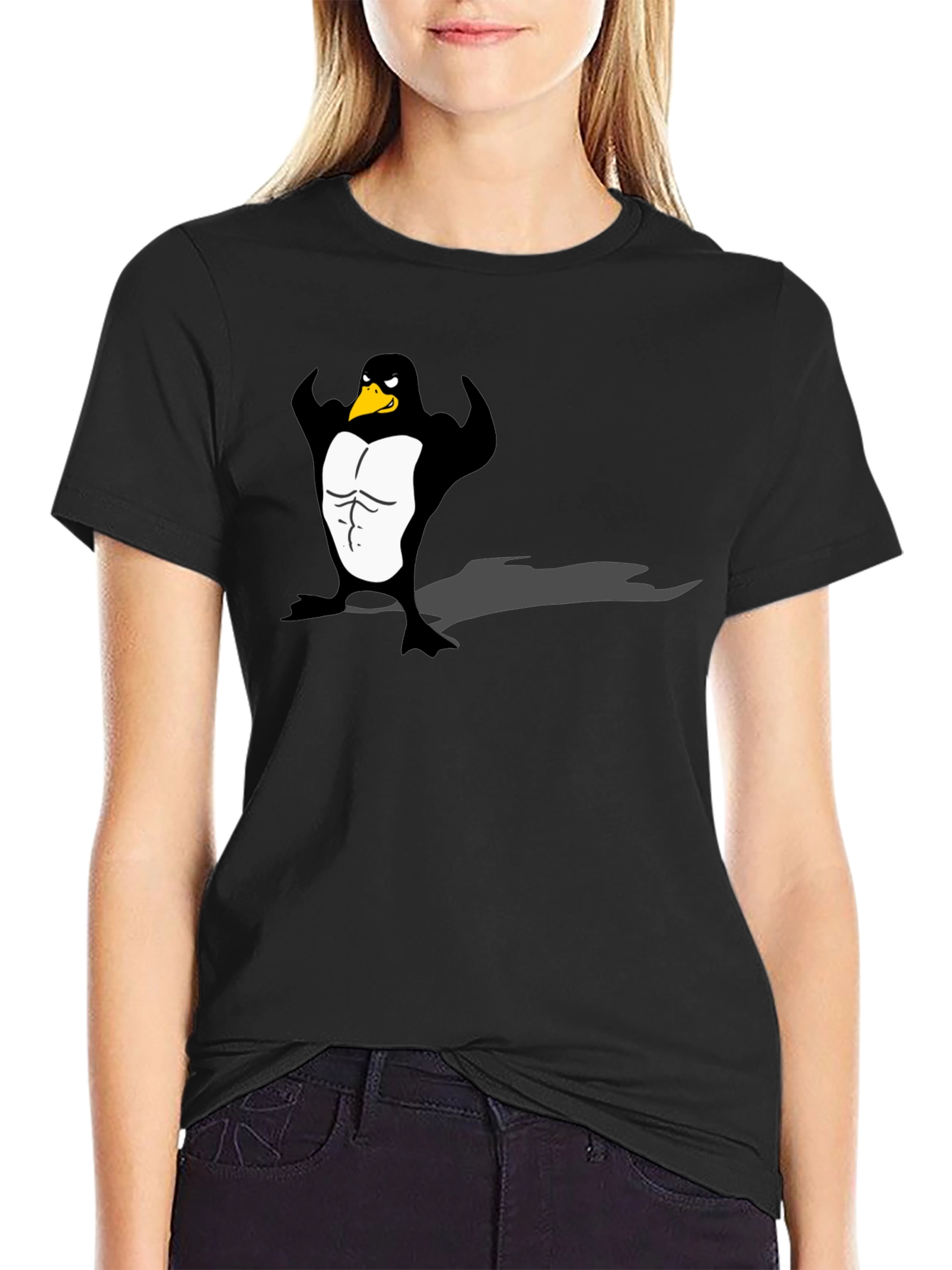 Mens Black Penguin Muscle Graphic Tee