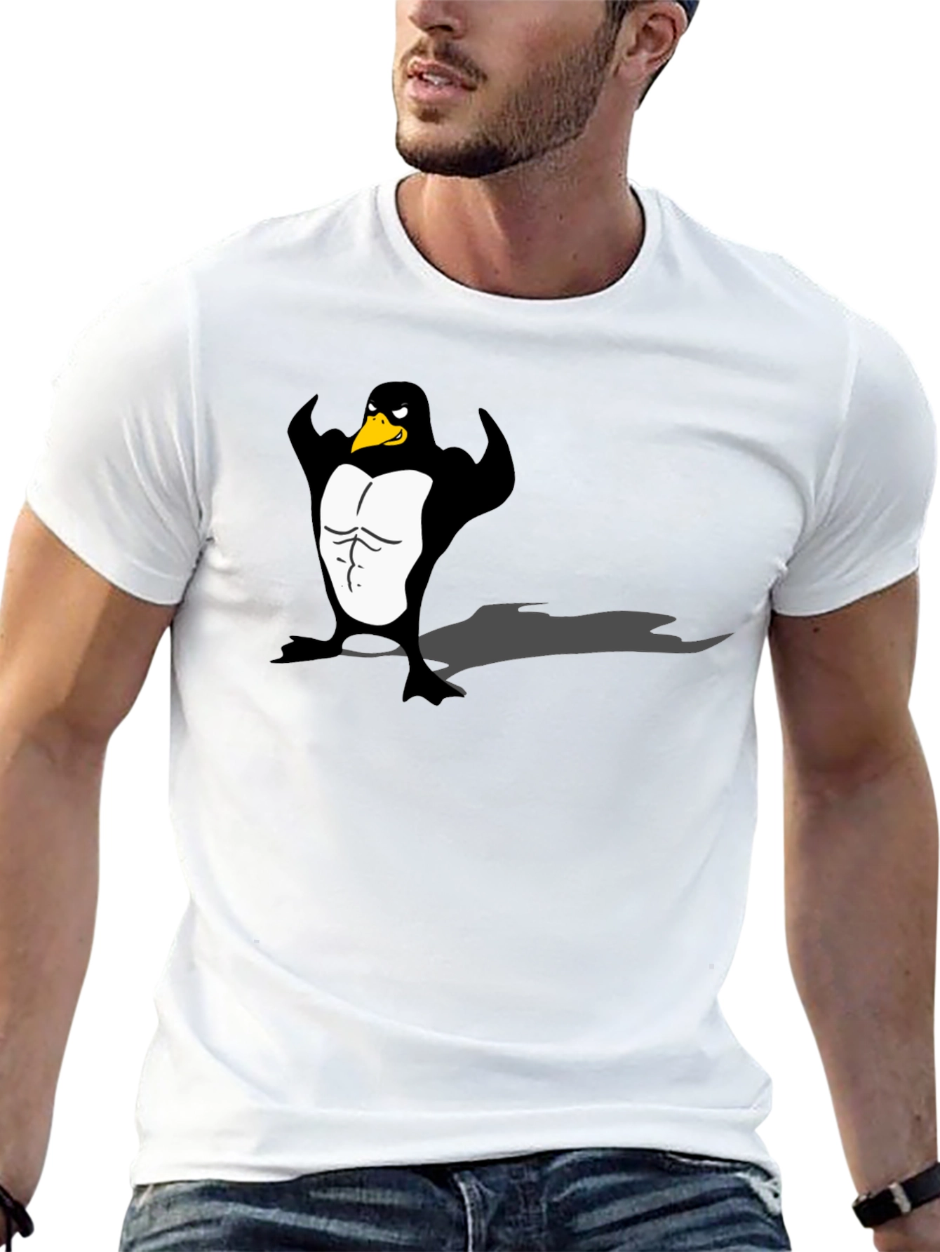 Mens Black Penguin Muscle Graphic Tee