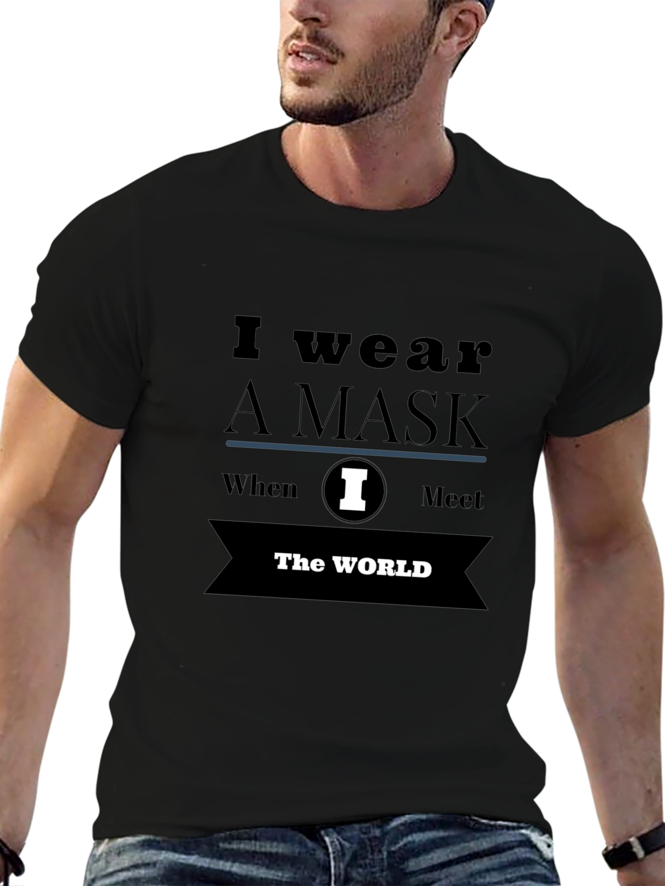 I Wear A Mask Black Graphic Tee
