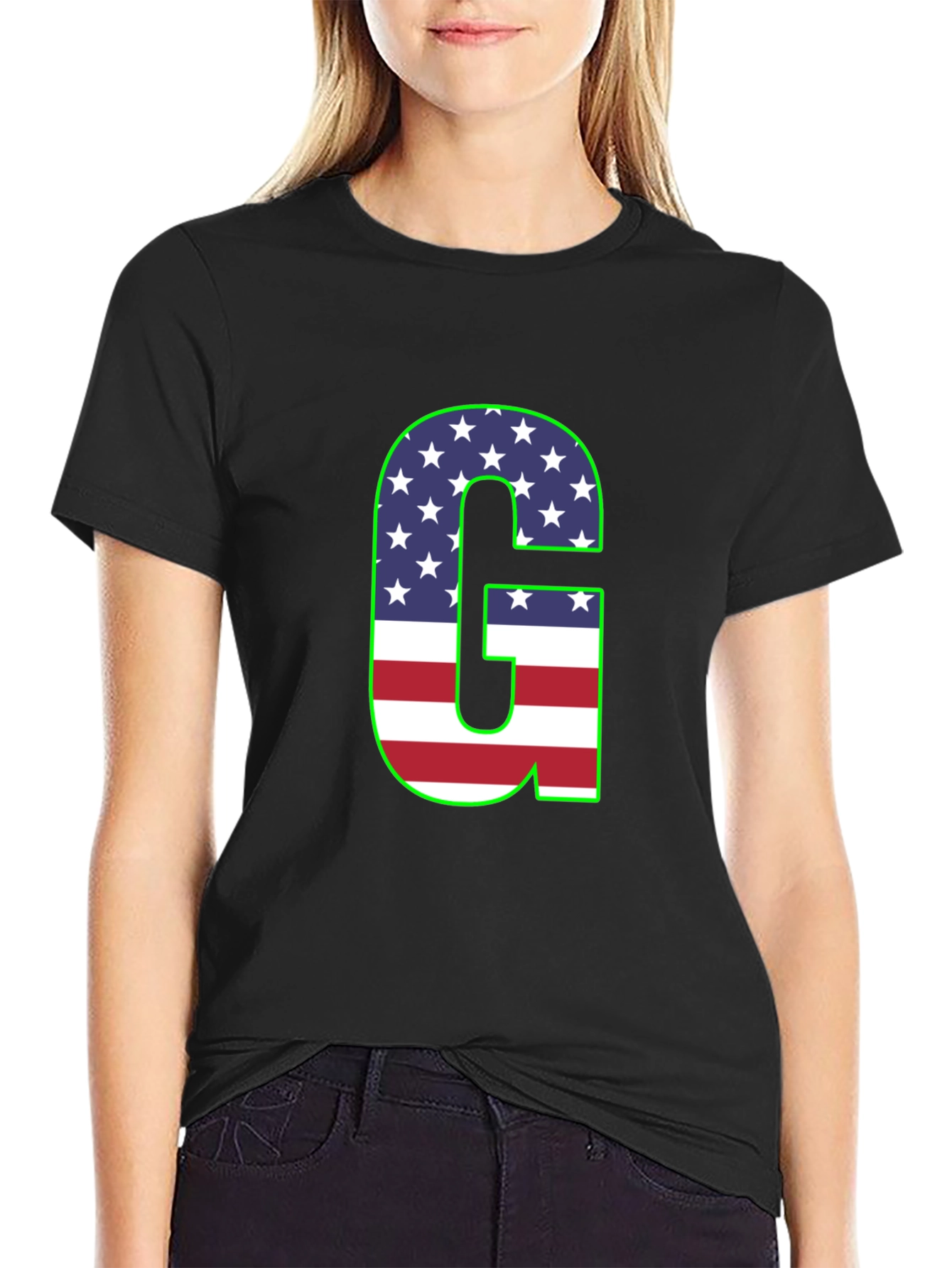 Letter G USA Flag Patriotic T-Shirt