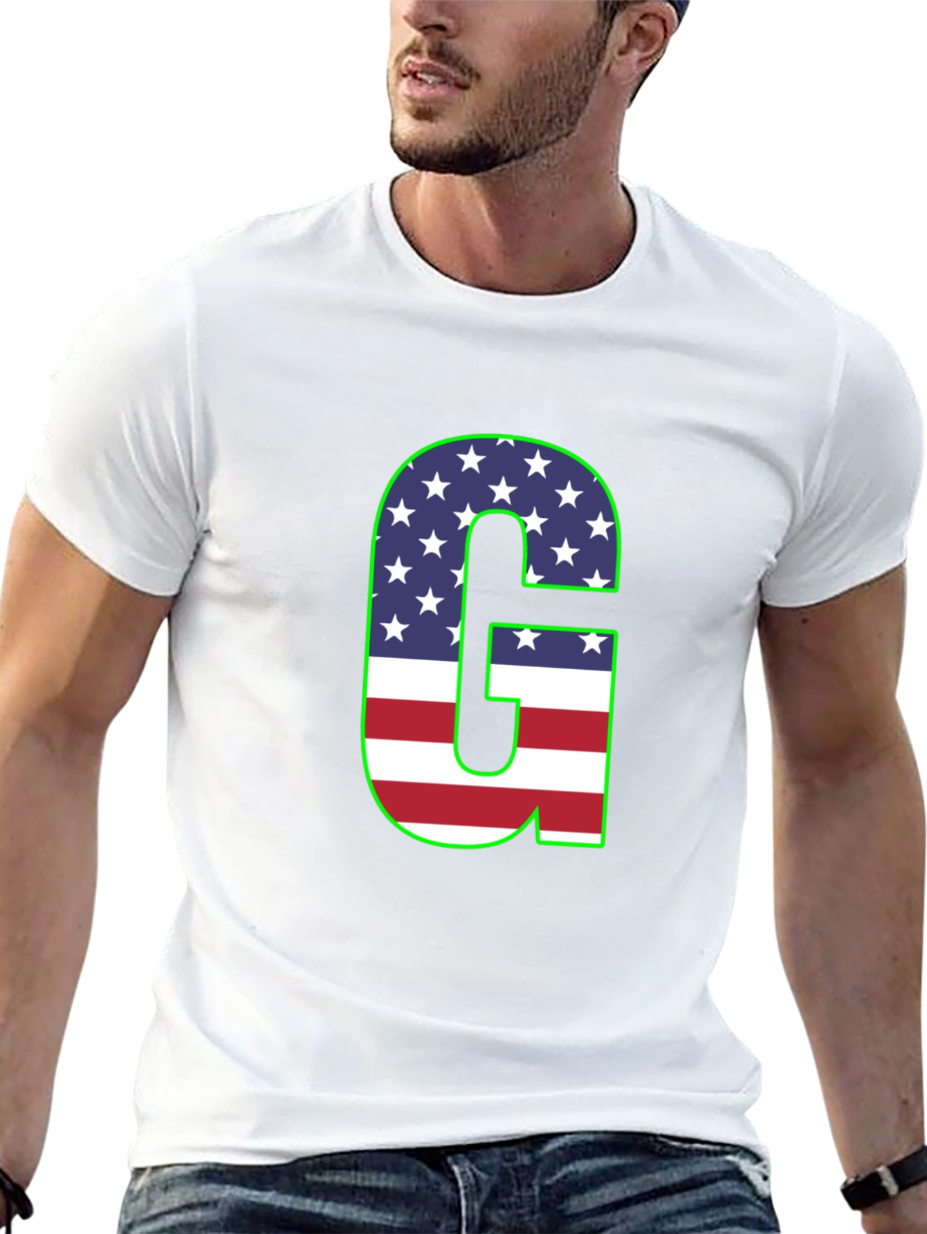 Letter G USA Flag Patriotic T-Shirt