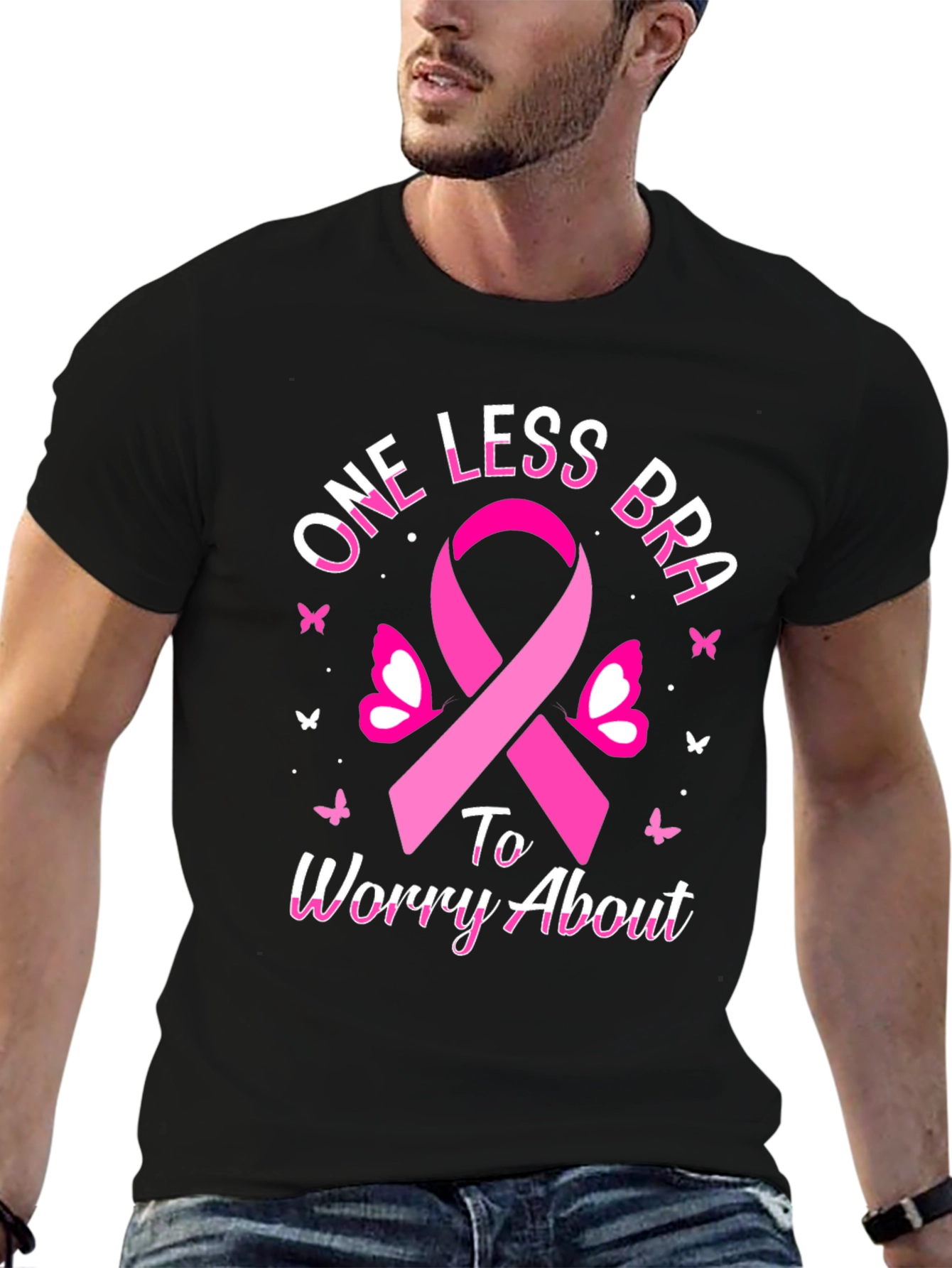 One Less Bra T-Shirt - Breast Cancer Awareness