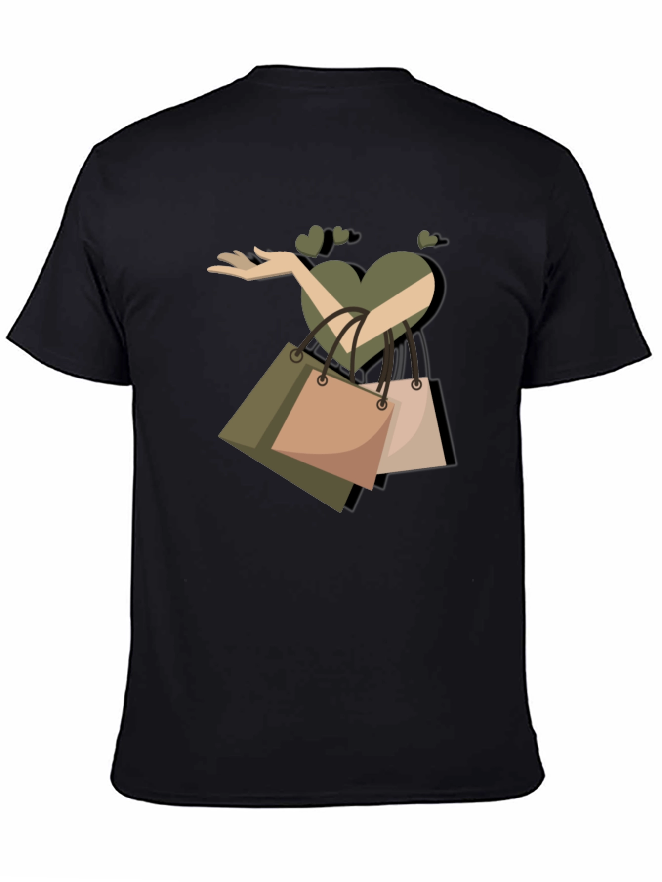 Love Shopping Graphic T-Shirt - Black
