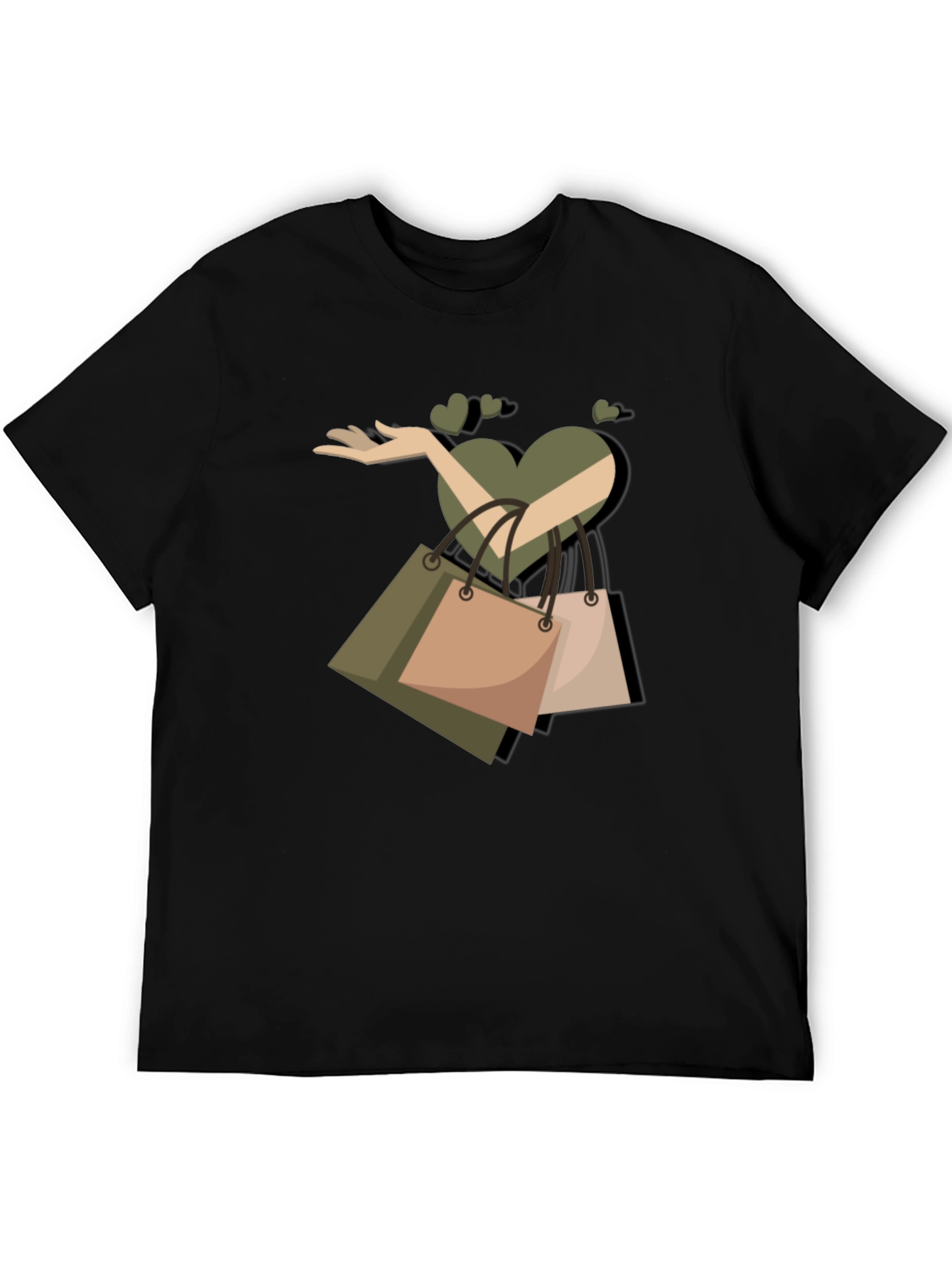 Love Shopping Graphic T-Shirt - Black