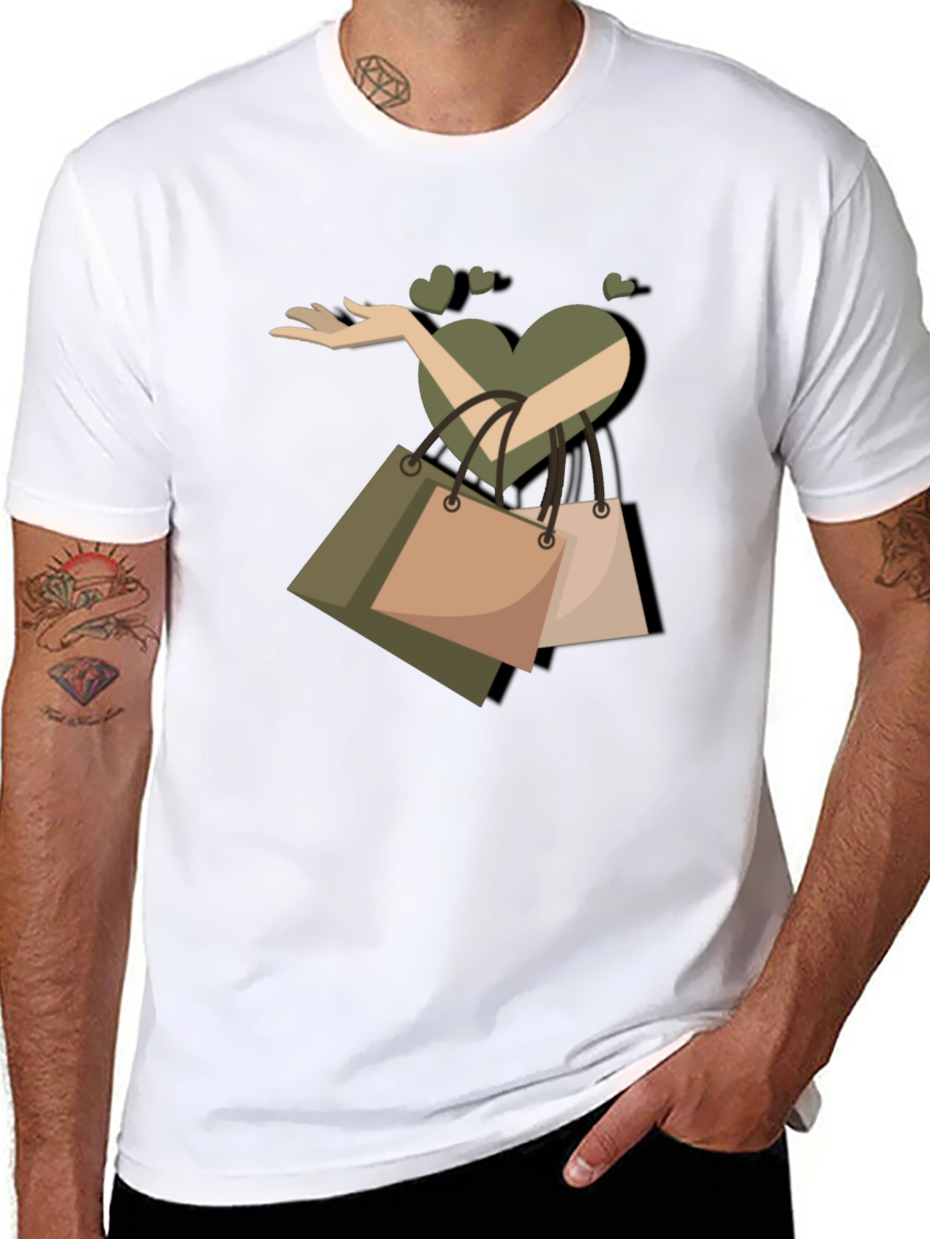 Love Shopping Graphic T-Shirt - Black