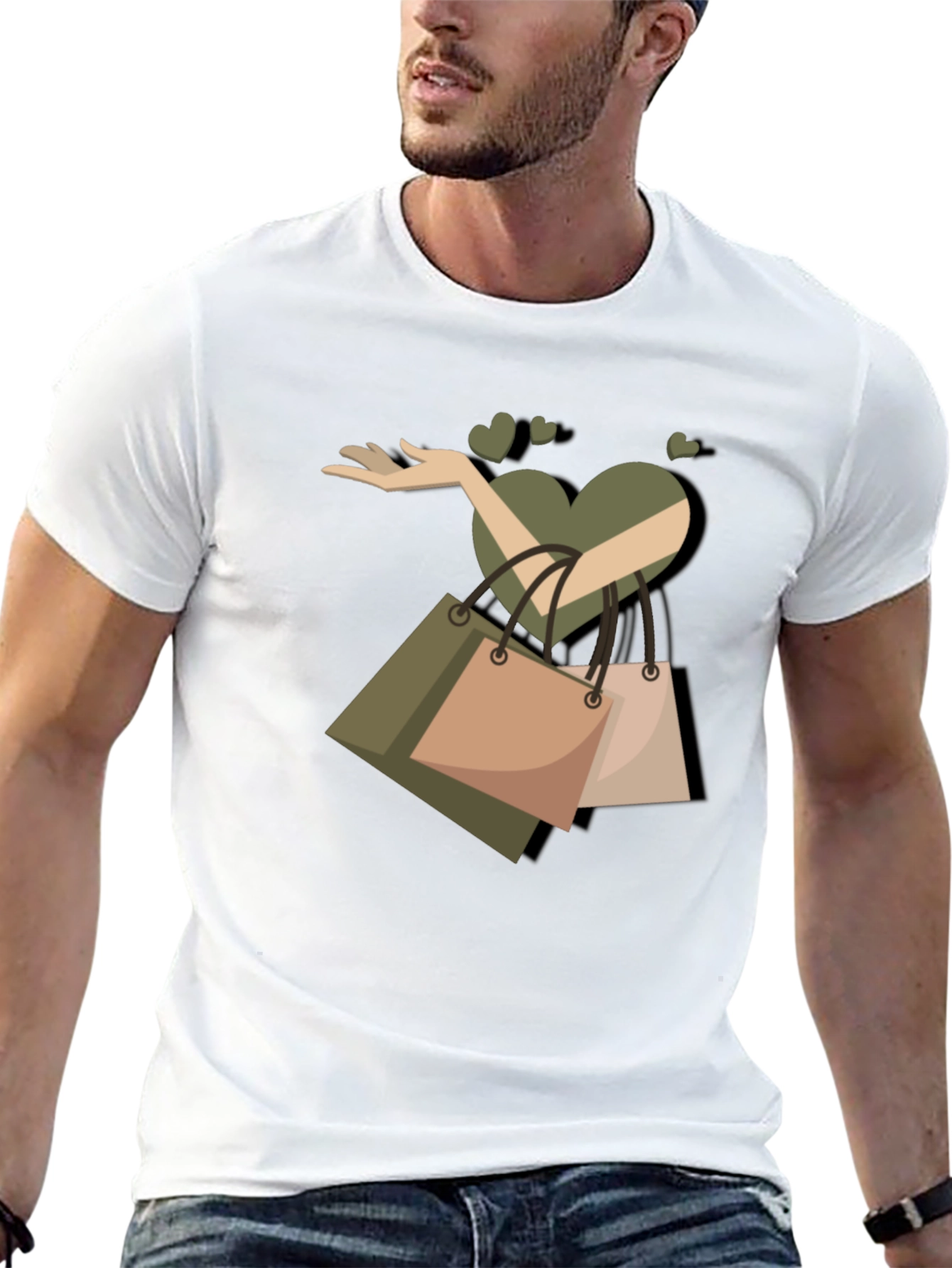 Love Shopping Graphic T-Shirt - Black