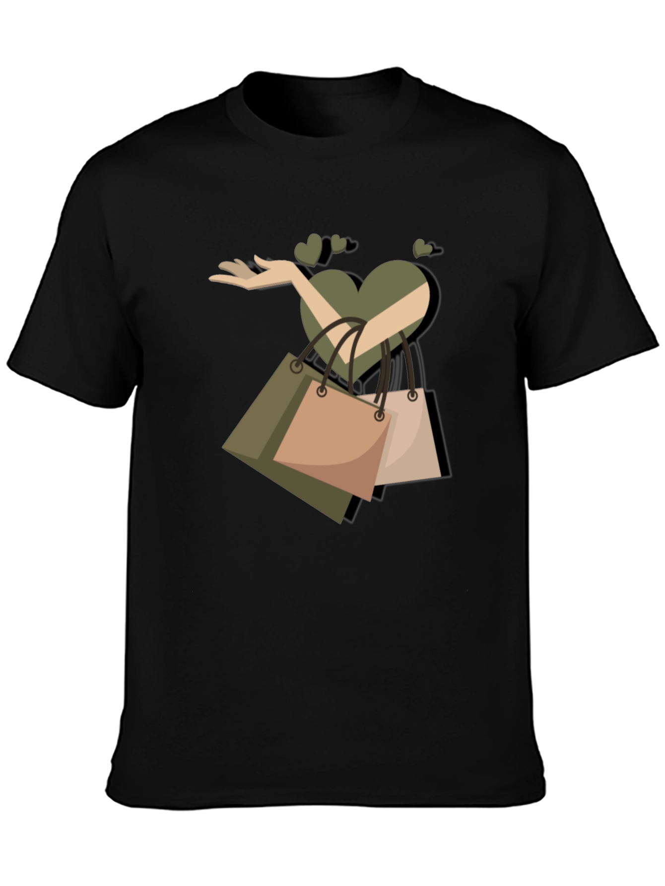 Love Shopping Graphic T-Shirt - Black
