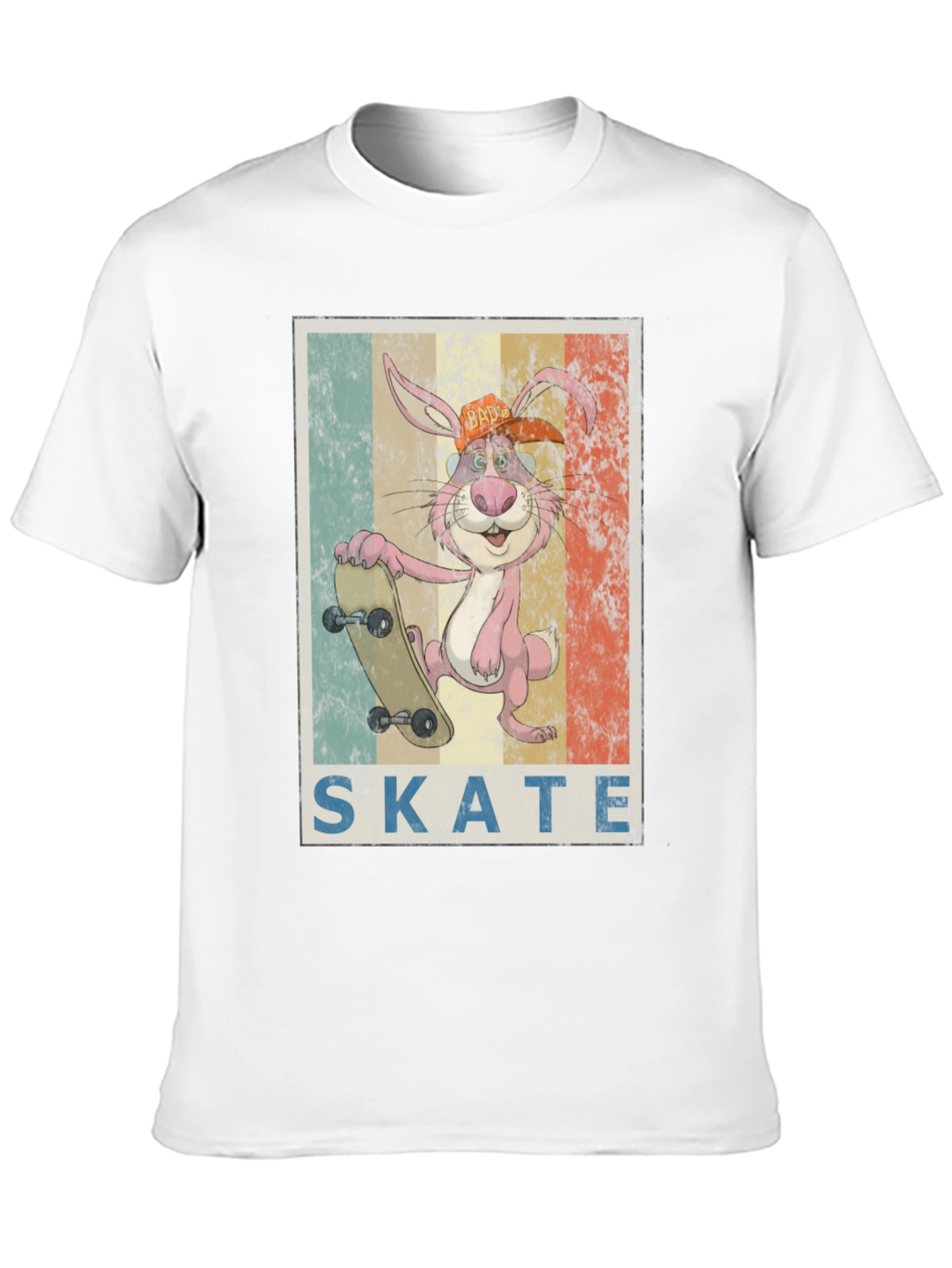 Skateboarding Bunny Graphic Tee - Retro Cool